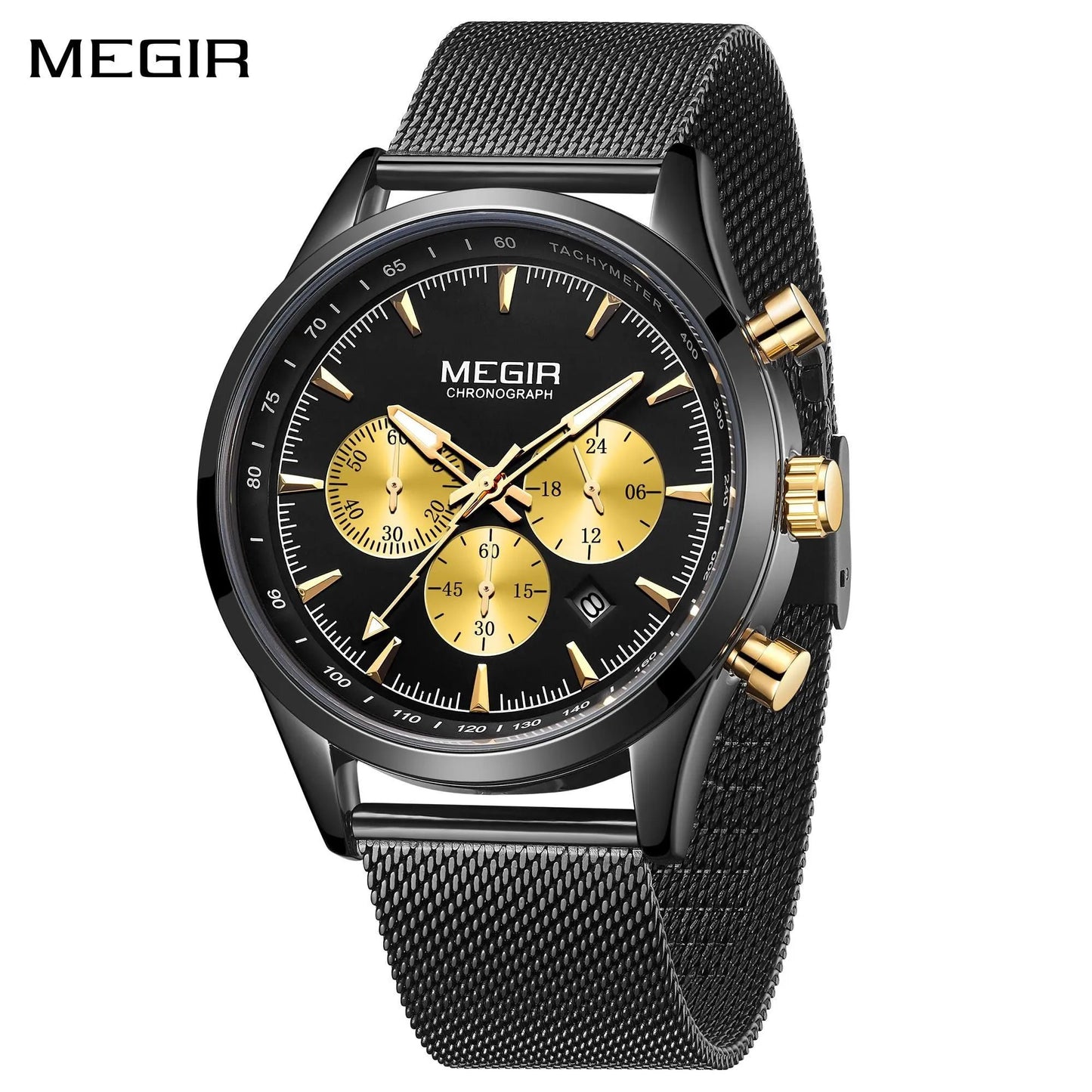 MEGIR Fashion Watch for Men Top Luxury Big Dial Business Quartz Watches Waterproof Steel Wrist Watch Clock Relogio Masculino 2153 by MEGIR WATCH GROUP