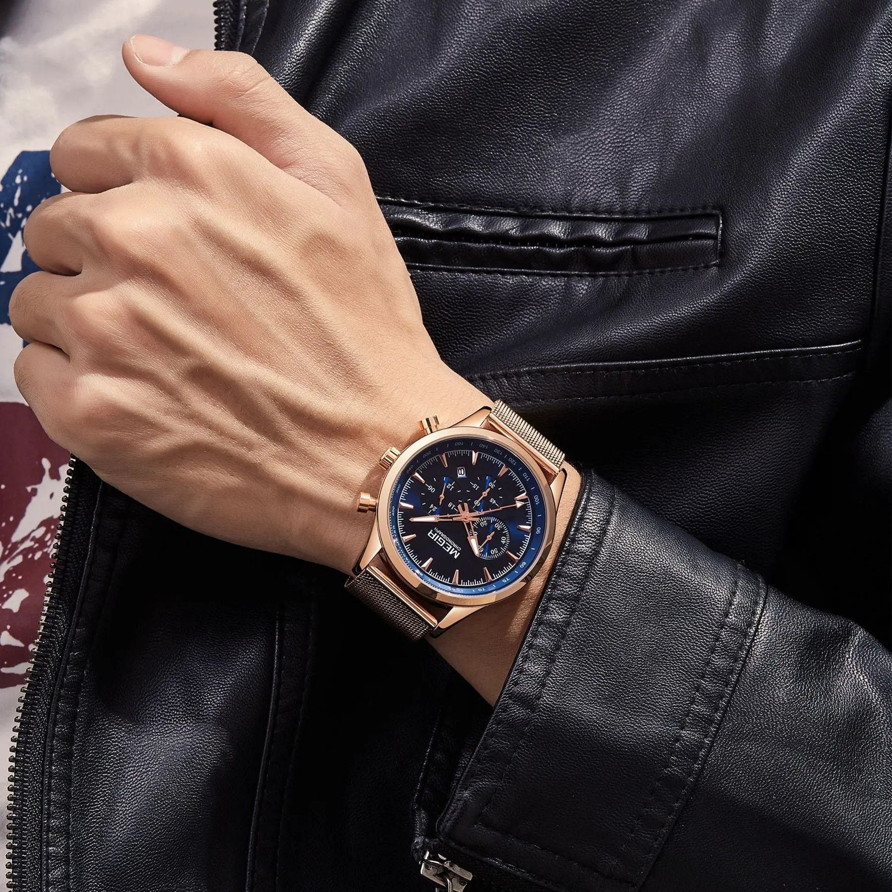 MEGIR Fashion Watch for Men Top Luxury Big Dial Business Quartz Watches Waterproof Steel Wrist Watch Clock Relogio Masculino 2153 by MEGIR WATCH GROUP