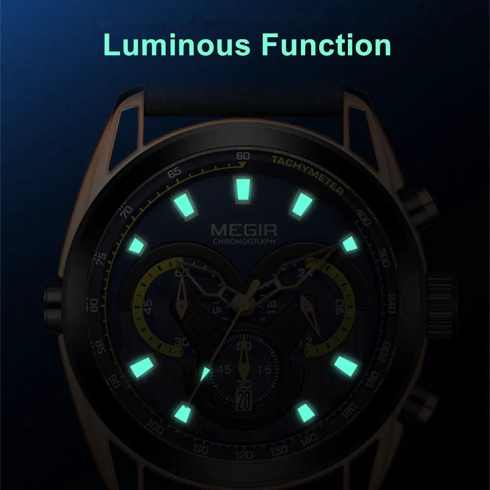 MEGIR Top Brand Luxury Men's Wrist Watch Man Luminous Waterproof Sport Men Quartz Wristwatches Relogio Masculino Dropshipping 2135 by MEGIR WATCH GROUP