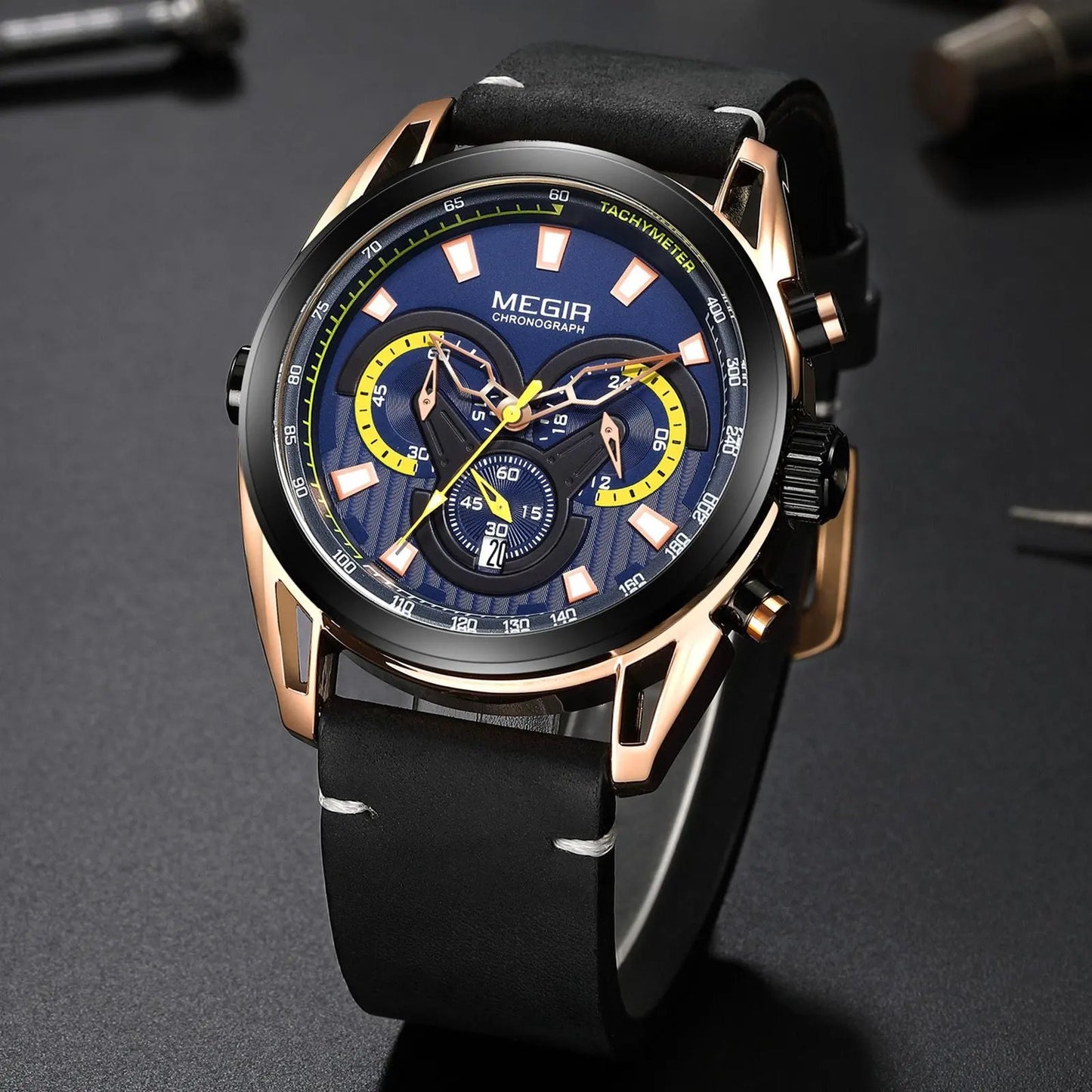 MEGIR Top Brand Luxury Men's Wrist Watch Man Luminous Waterproof Sport Men Quartz Wristwatches Relogio Masculino Dropshipping 2135 by MEGIR WATCH GROUP