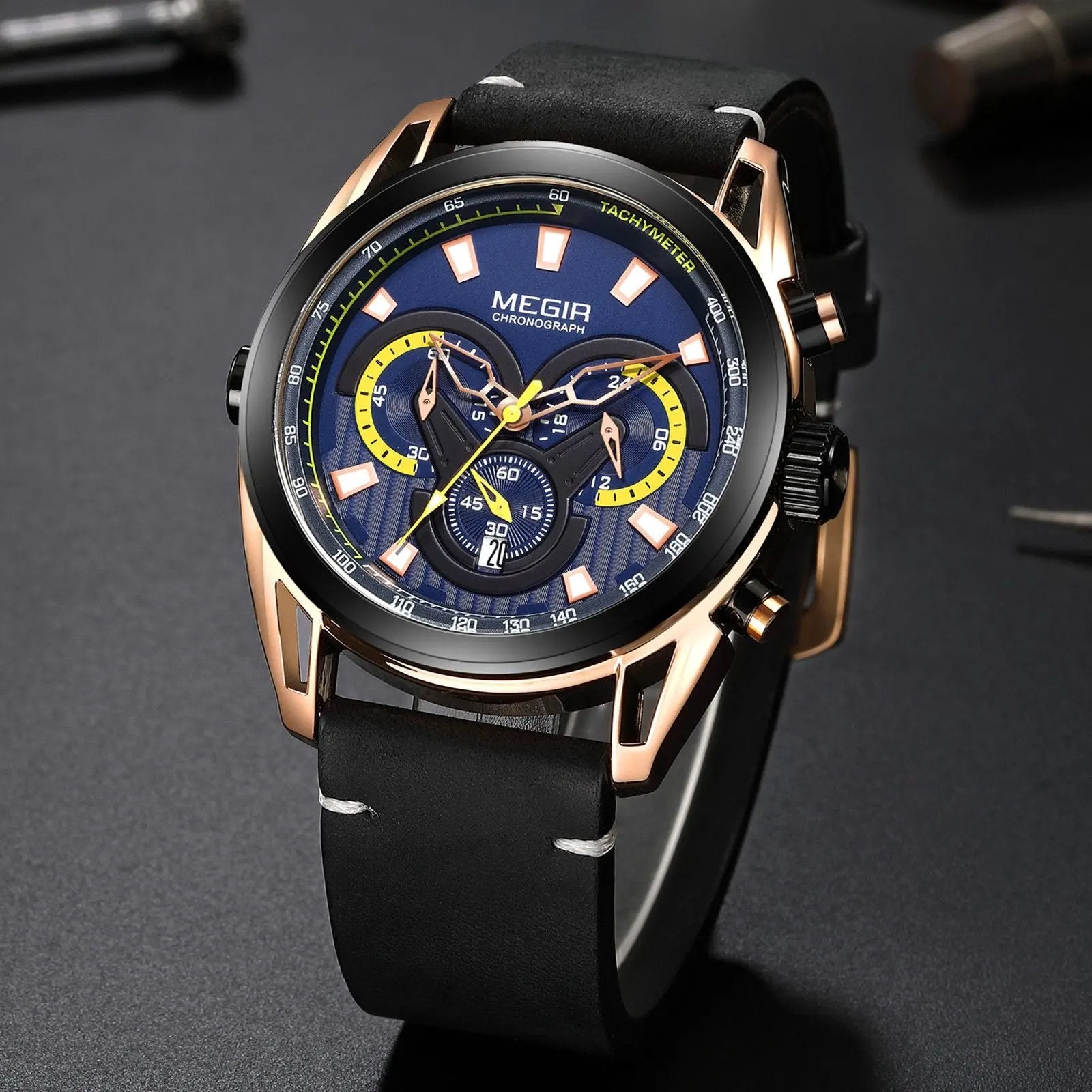 MEGIR Top Brand Luxury Men's Wrist Watch Man Luminous Waterproof Sport Men Quartz Wristwatches Relogio Masculino Dropshipping 2135 by MEGIR WATCH GROUP