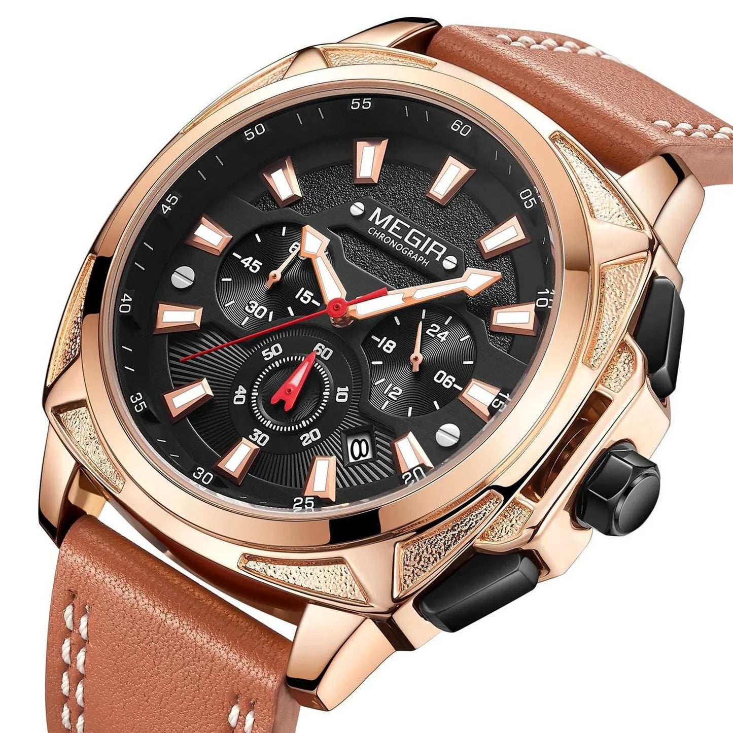 MEGIR Relogio Masculino Watches Men Fashion Leather Band Sports Military Watches Luxury Quartz Business Wristwatch Reloj Hombre 2128 by MEGIR WATCH GROUP