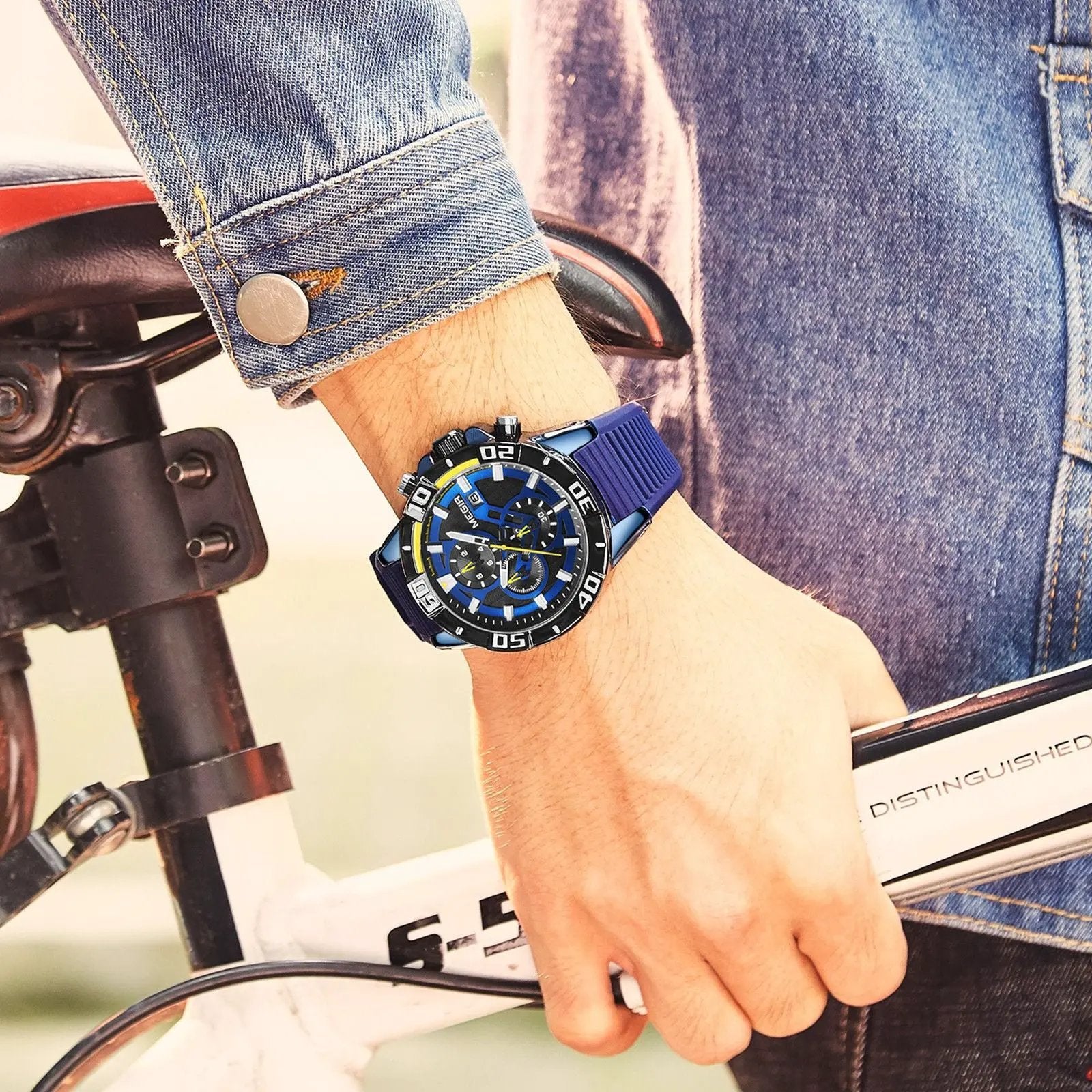 MEGIR Men Wristwatch Top Brand Luxury Silicone Strap Sport Watches Waterproof Luminous Quartz Clock Chronograph Reloj Hombre 2121 by MEGIR WATCH GROUP