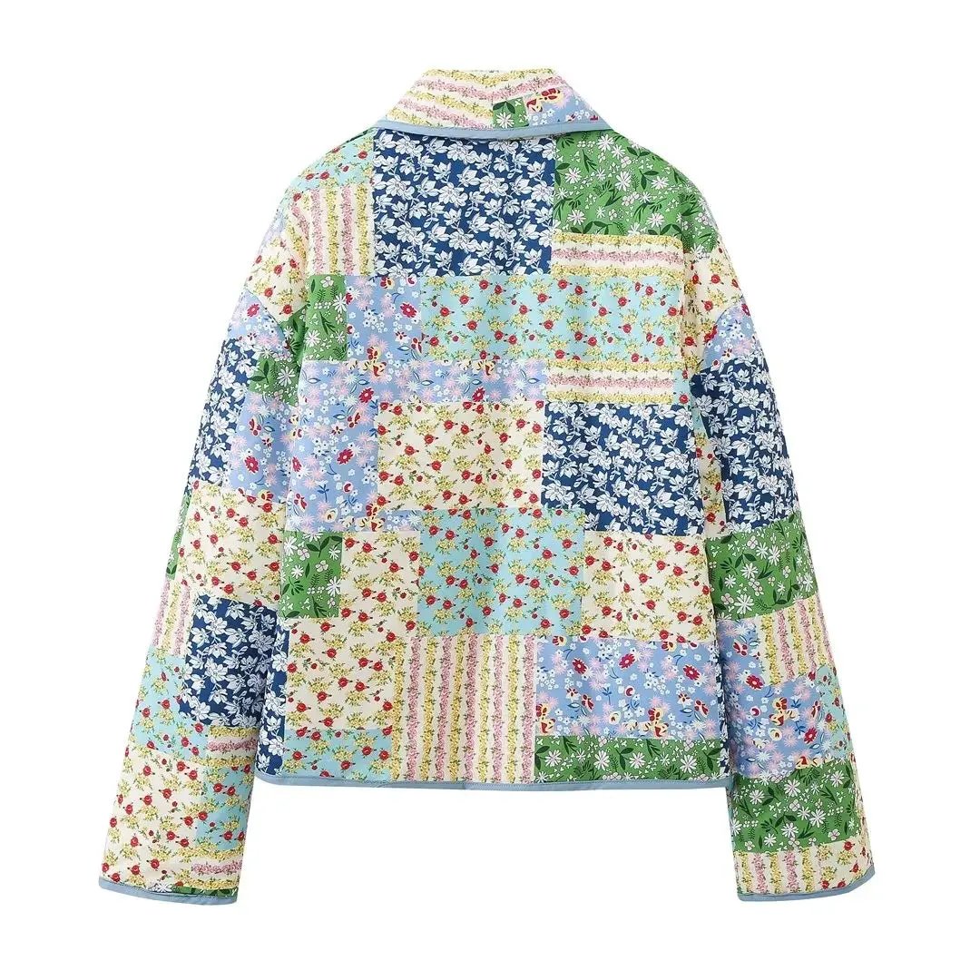 Women's Quilted Jacket Patchwork Floral Pastel BYMANYC ® New York CONTEMPORARY FRESH BOHO OUTERWEAR - New Collection by BYMANYC ® New York