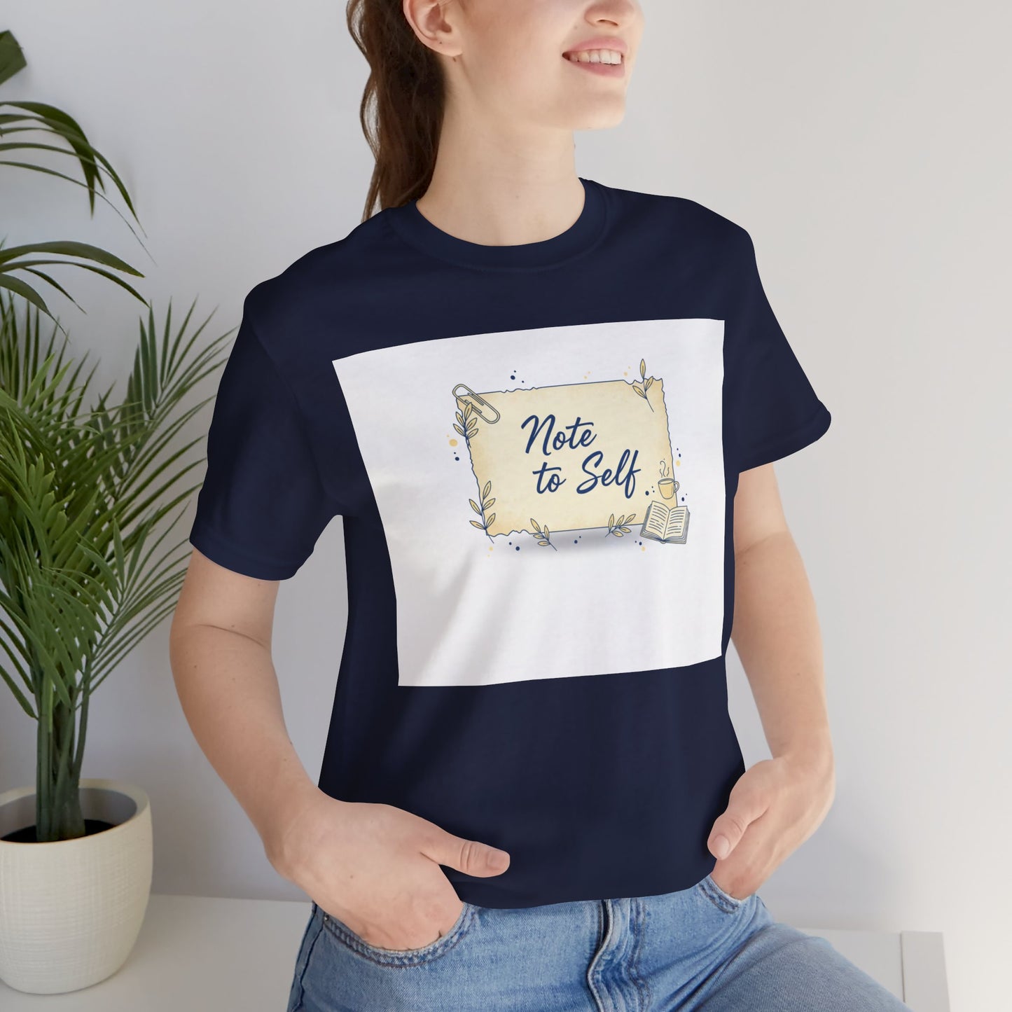 Note to Self paper note tee | post‑it reminder, handwritten analogue aesthetic