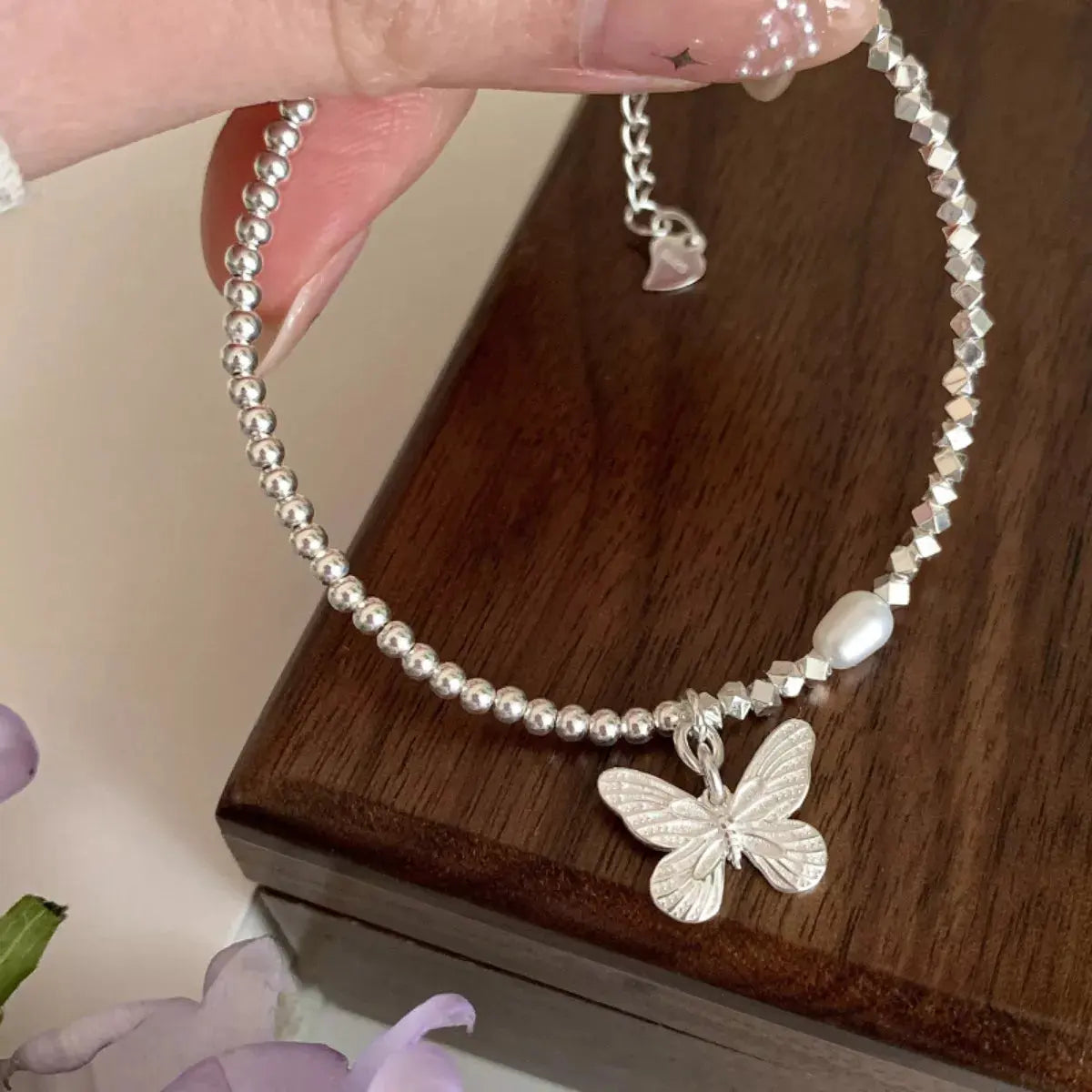 925 Sterling Silver Butterfly Bracelet by Partner Label