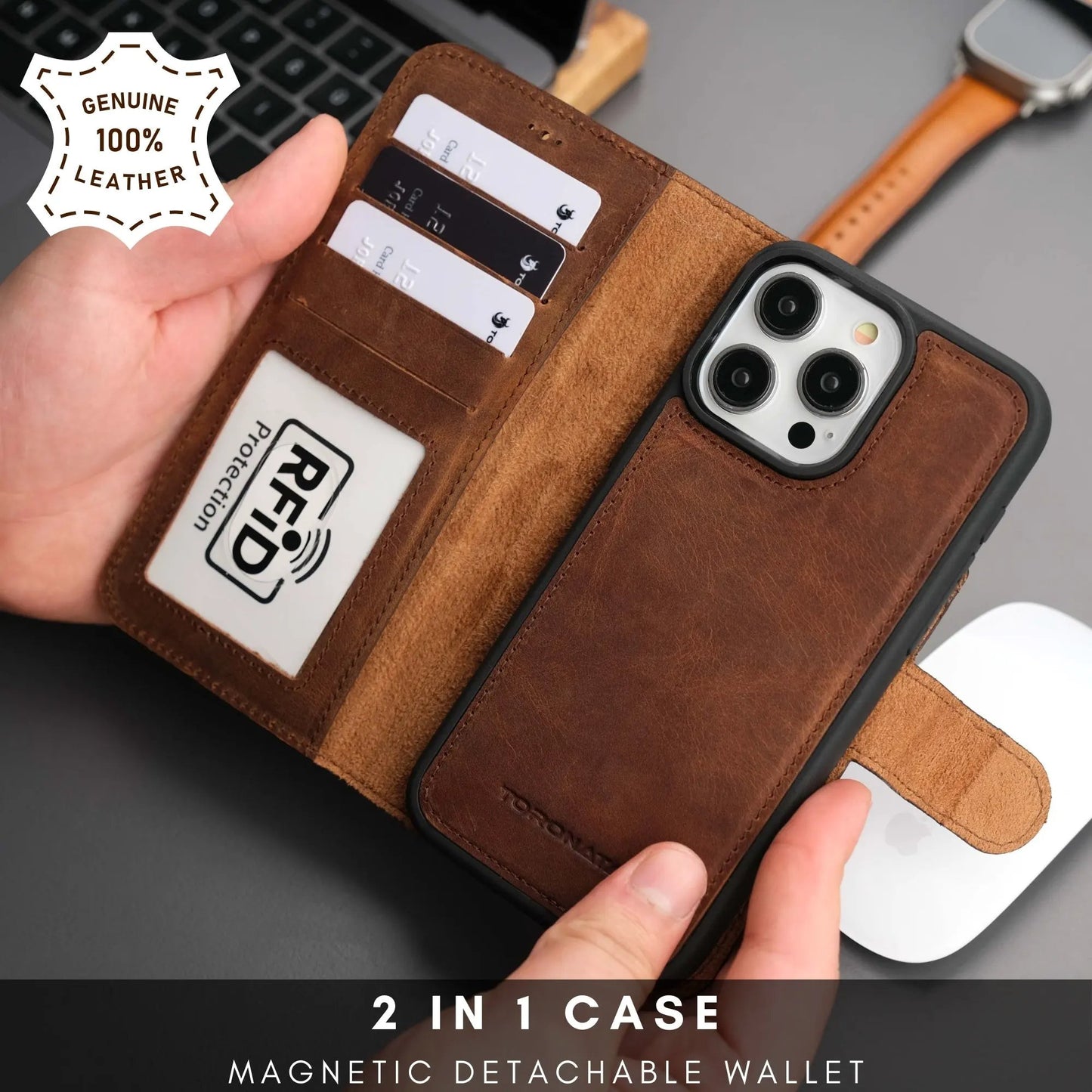Casper Leather iPhone 14 Pro Wallet Case | MagSafe by TORONATA