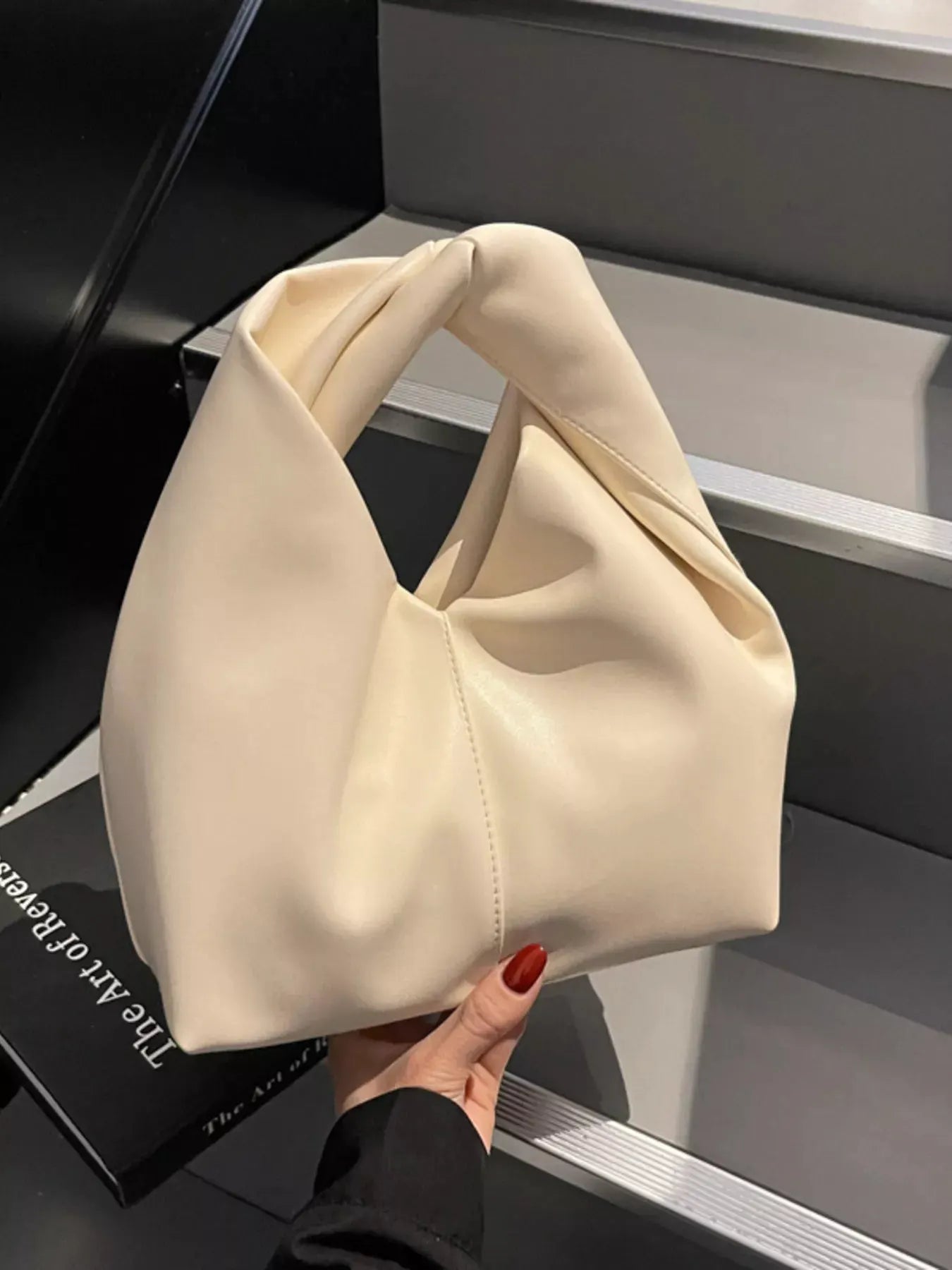 Knot Handle Leather Handbag by Partner Label