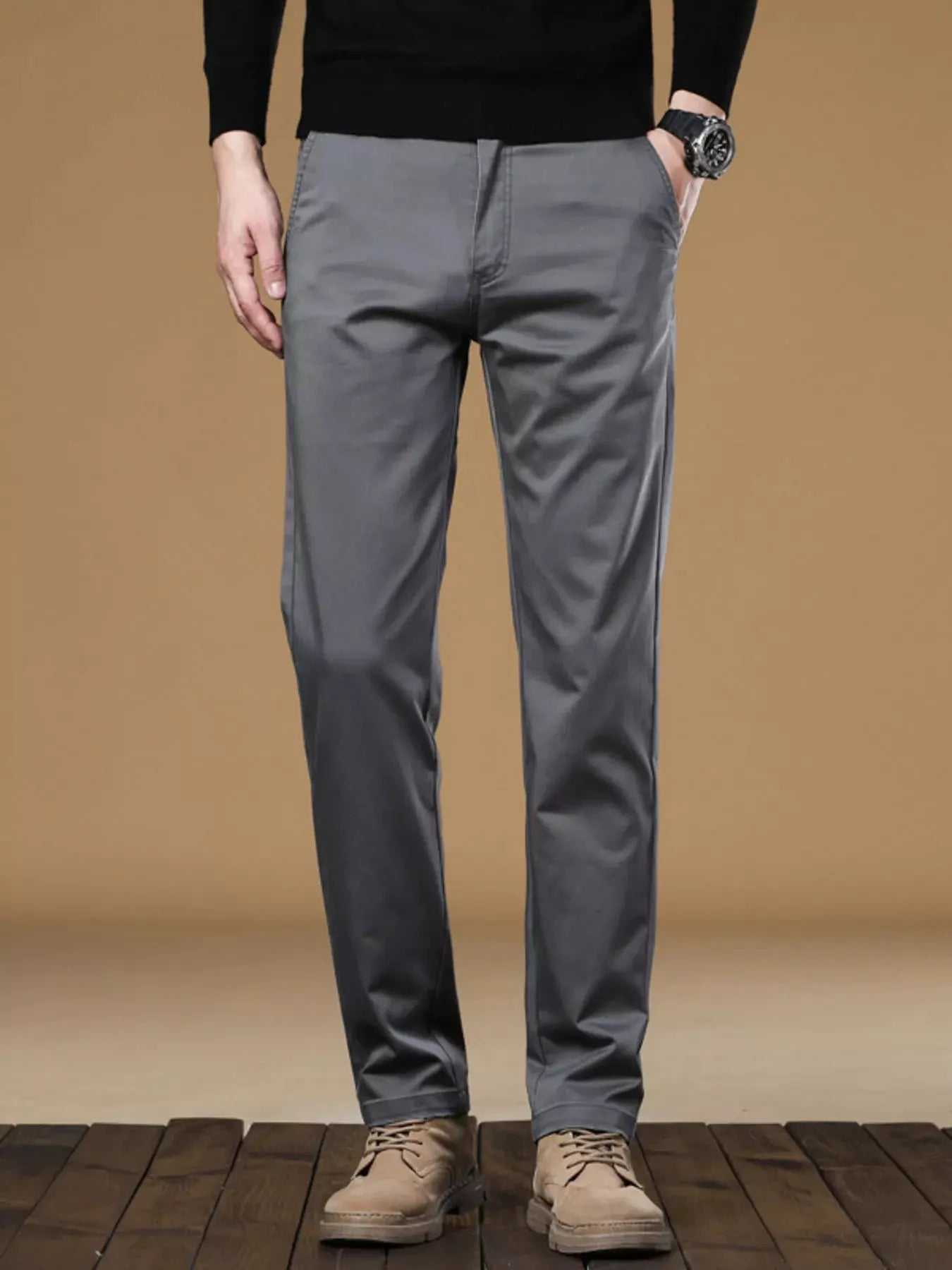 Men's Stretch Fit Casual Pants by Trendsi