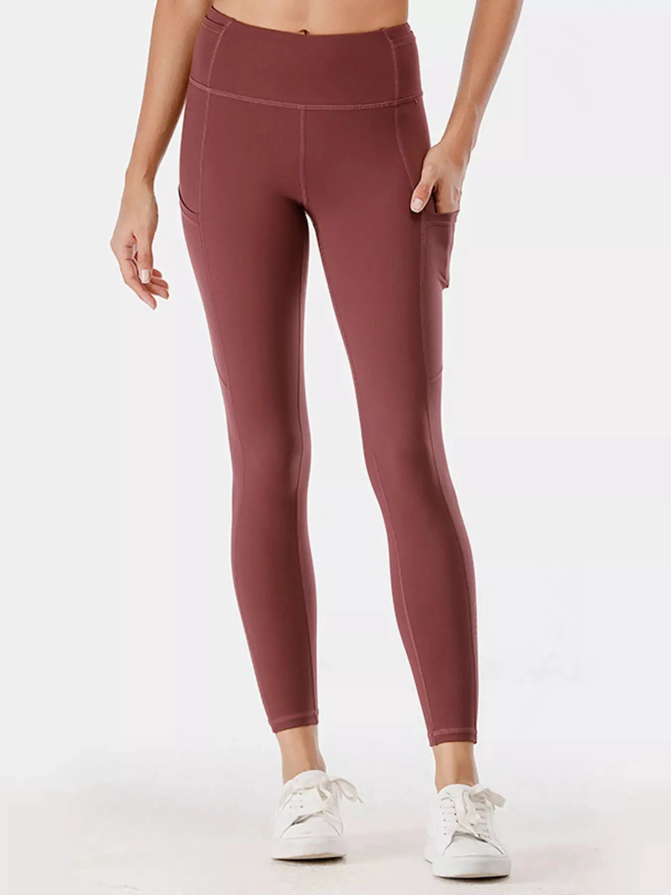Full Size High-Waisted Active Leggings with Pockets Plus Size by Partner Label