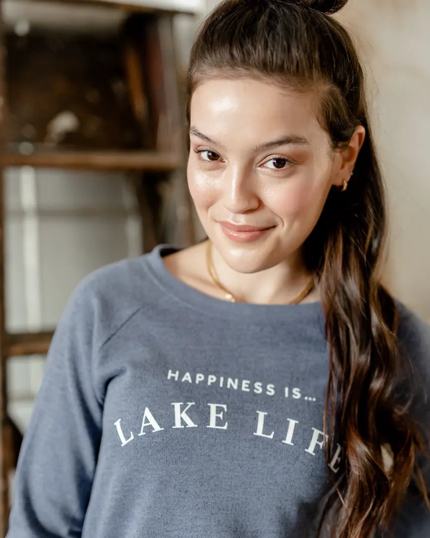 Women's Lake Life Crew Sweatshirt, Heather Navy by Lake Life Collection
