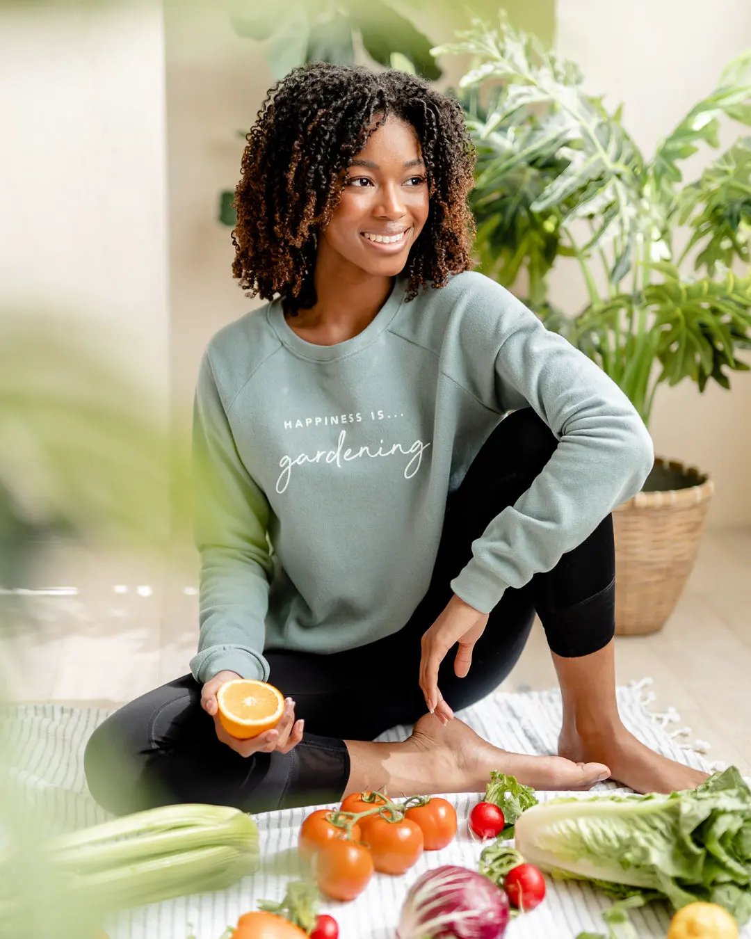 Women's Gardening Crew Sweatshirt, Sage by Gardening