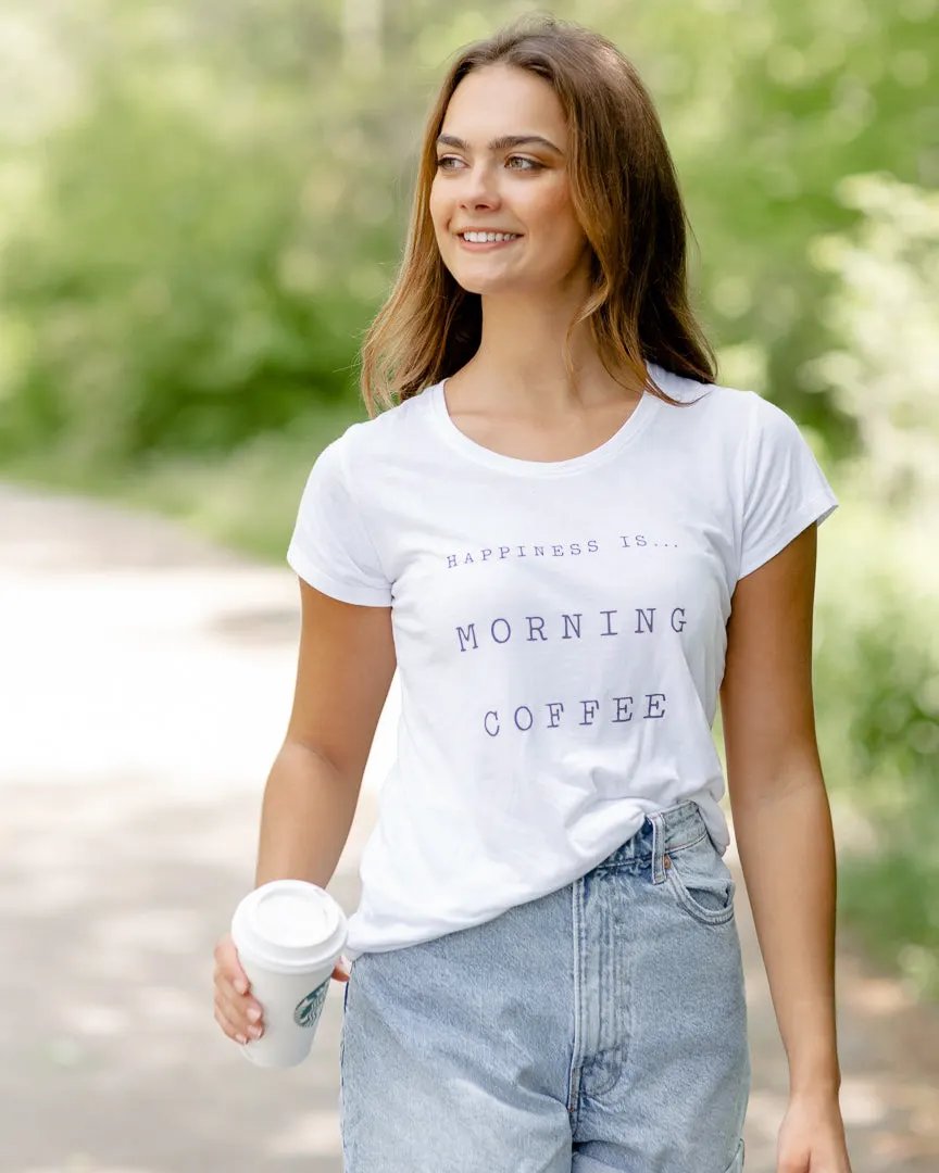 Women's Coffee Bamboo T-Shirt, White by Coffee