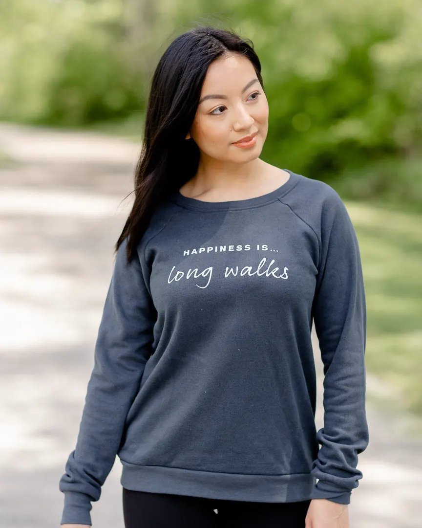 Women's Long Walks Crew Sweatshirt, True Navy by Running Collection