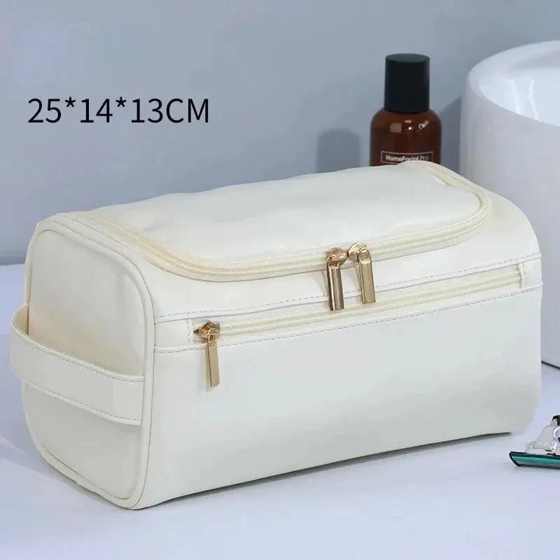 PU Leather Toiletry Bag for Men & Women – Hanging Travel Dopp Kit Organizer by Inland Leather Co