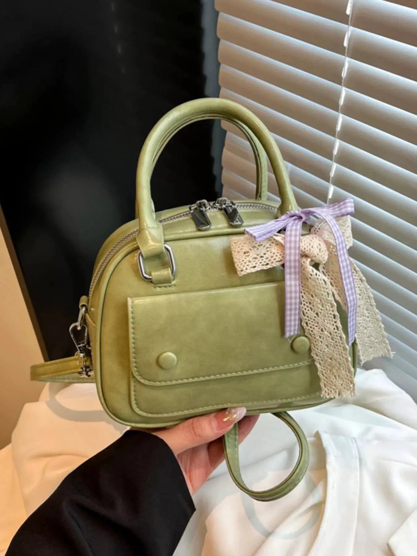 Bow Decor Top Handle Handbag by Partner Label