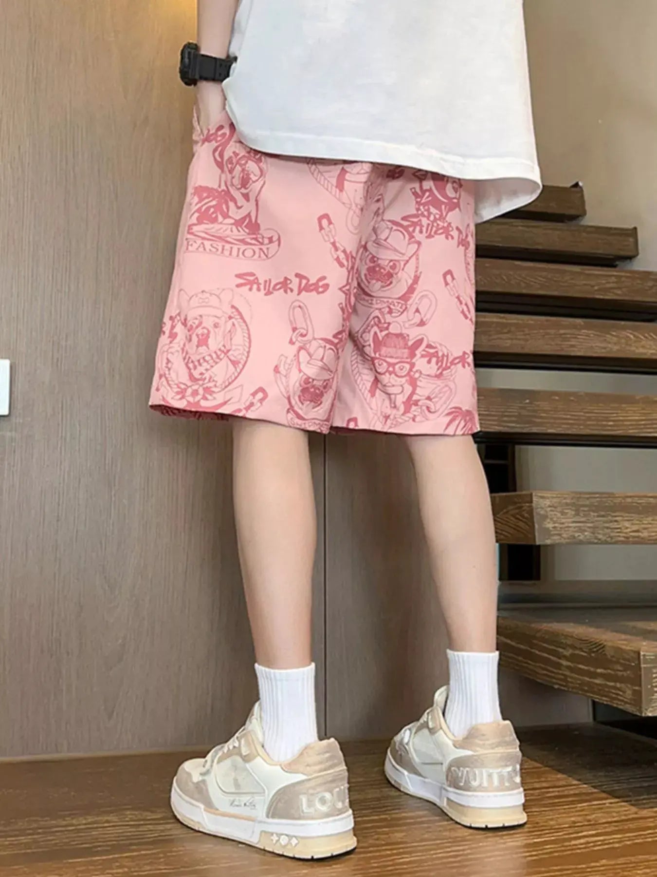 Men's Plus Size Drawstring Loose Fit Shorts by Partner Label