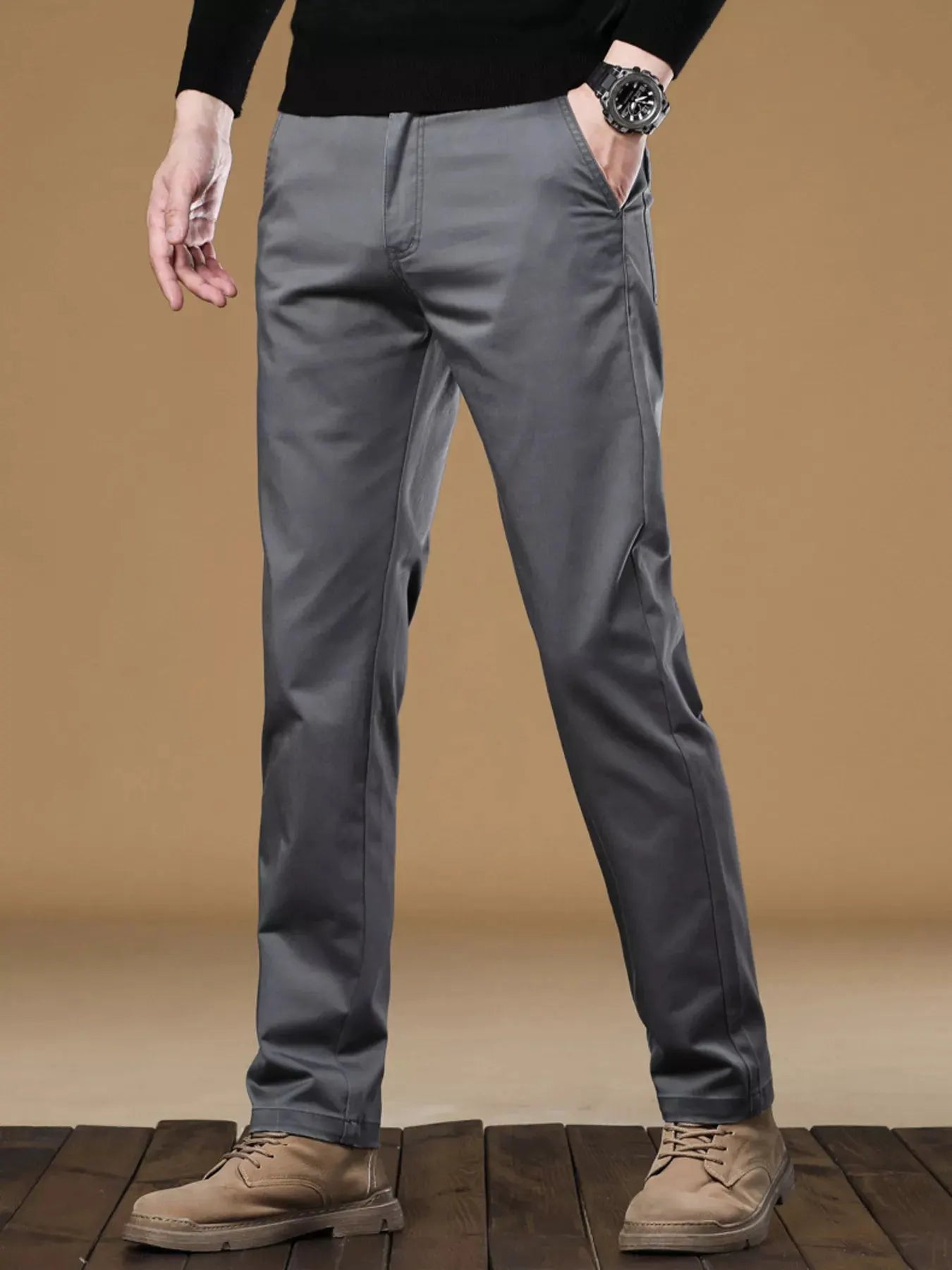 Men's Stretch Fit Casual Pants by Trendsi