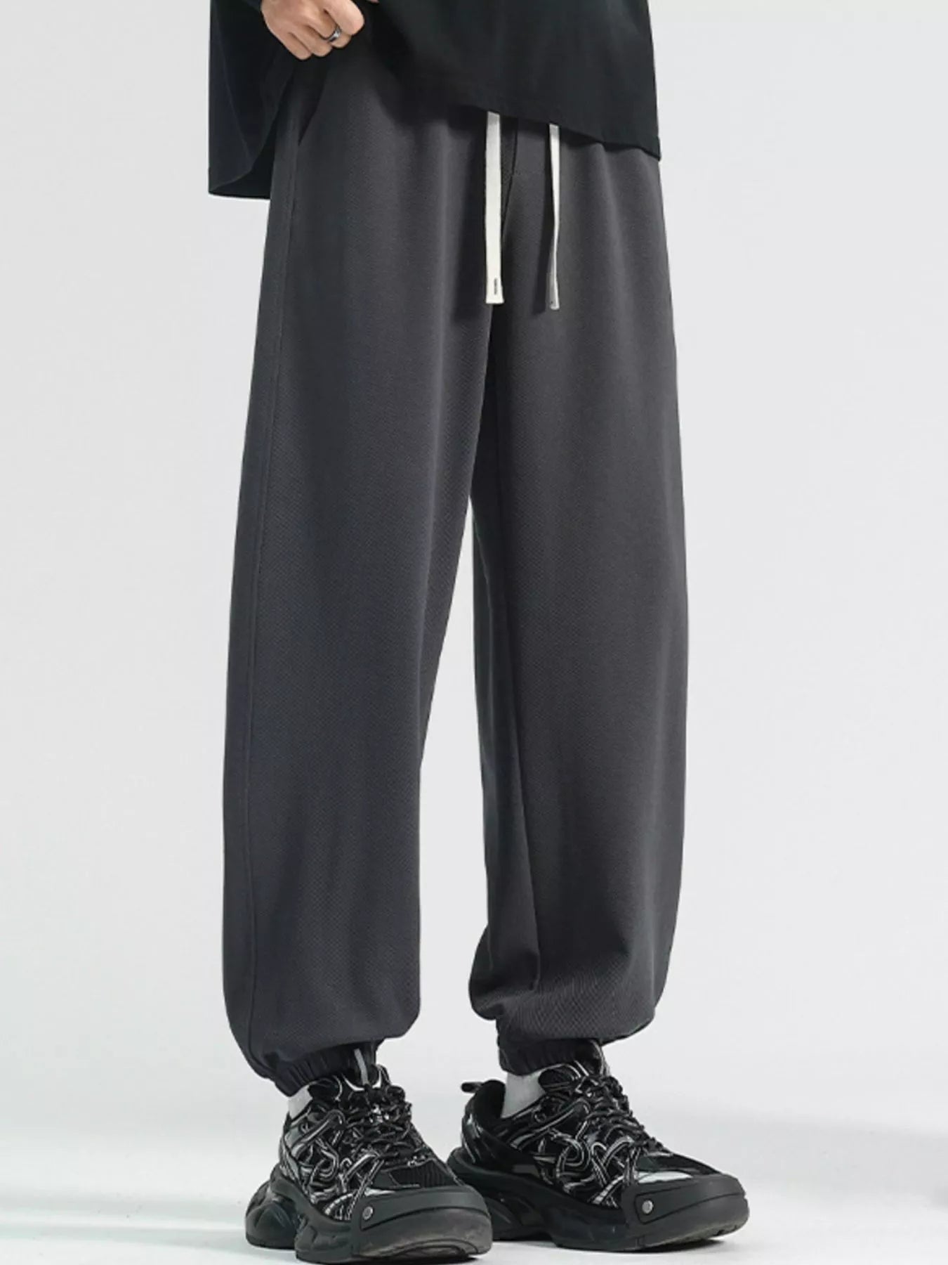 Men's Plus Size Casual Loose Fit Drawstring Pants by Partner Label
