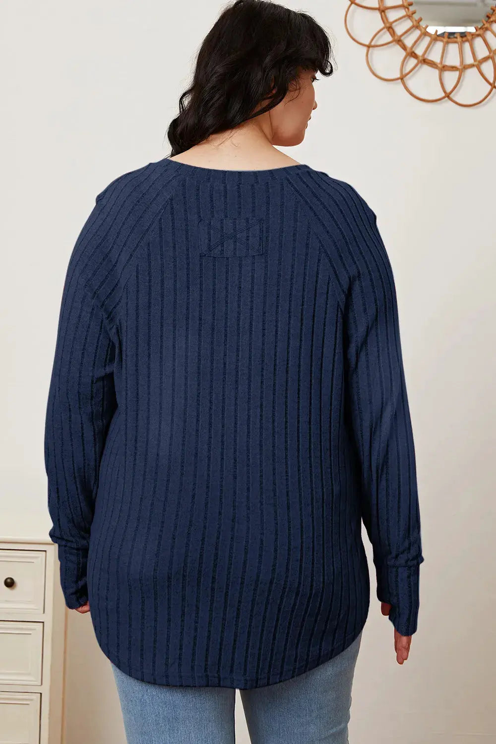 Basic Bae Full Size Ribbed Thumbhole Sleeve T-Shirt by Basic Bae