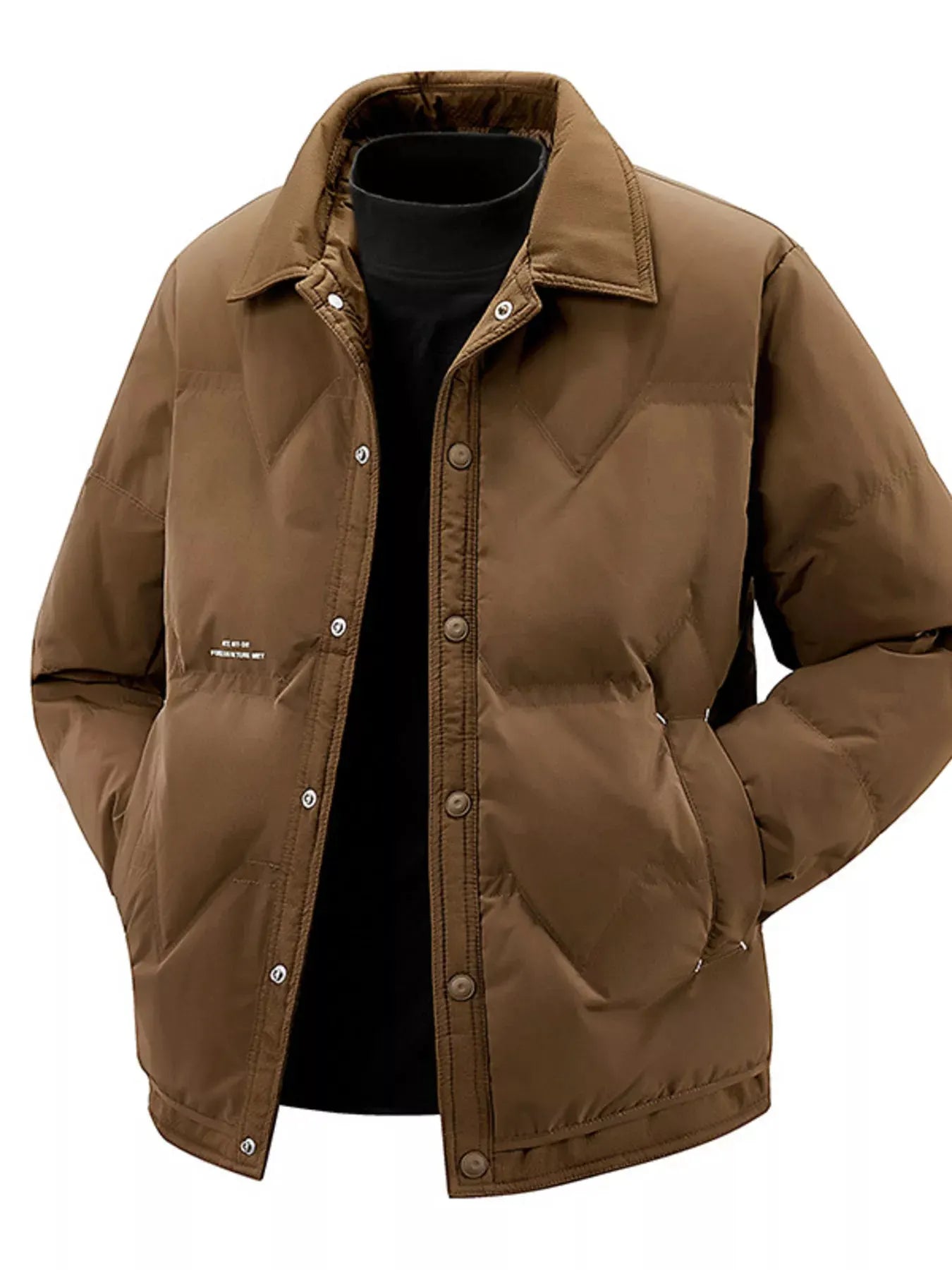 Men's Plus Size Snap-Down Padded Winter Coat by Partner Label