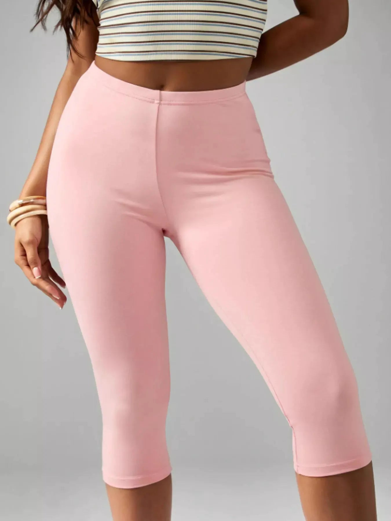 High-Waisted Active Capri Leggings by Trendsi