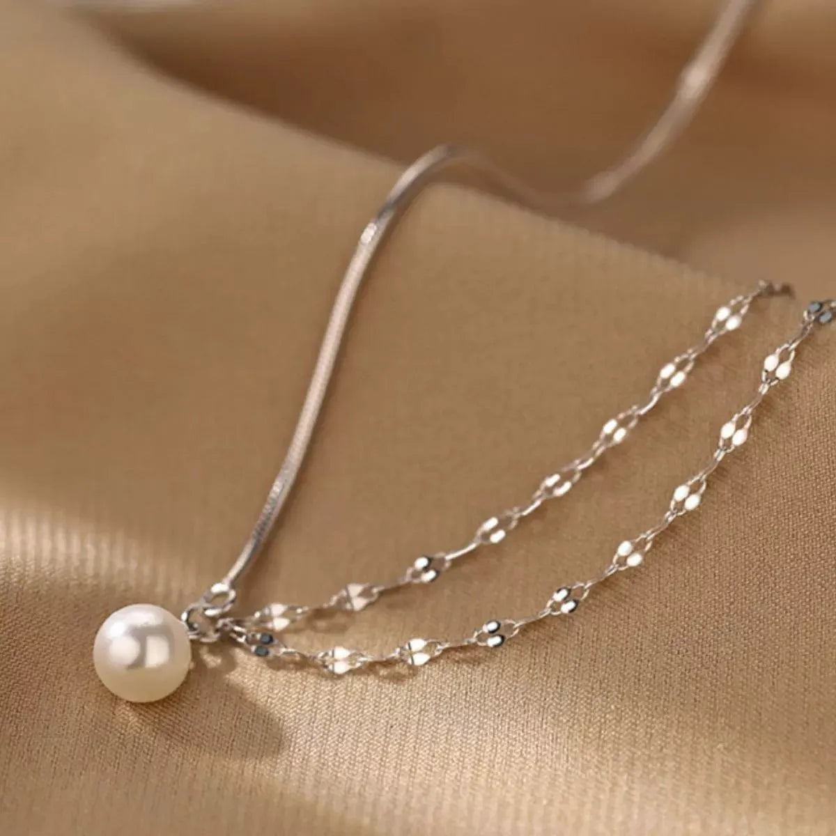 Pearl Pendant Layered Necklace by Partner Labels