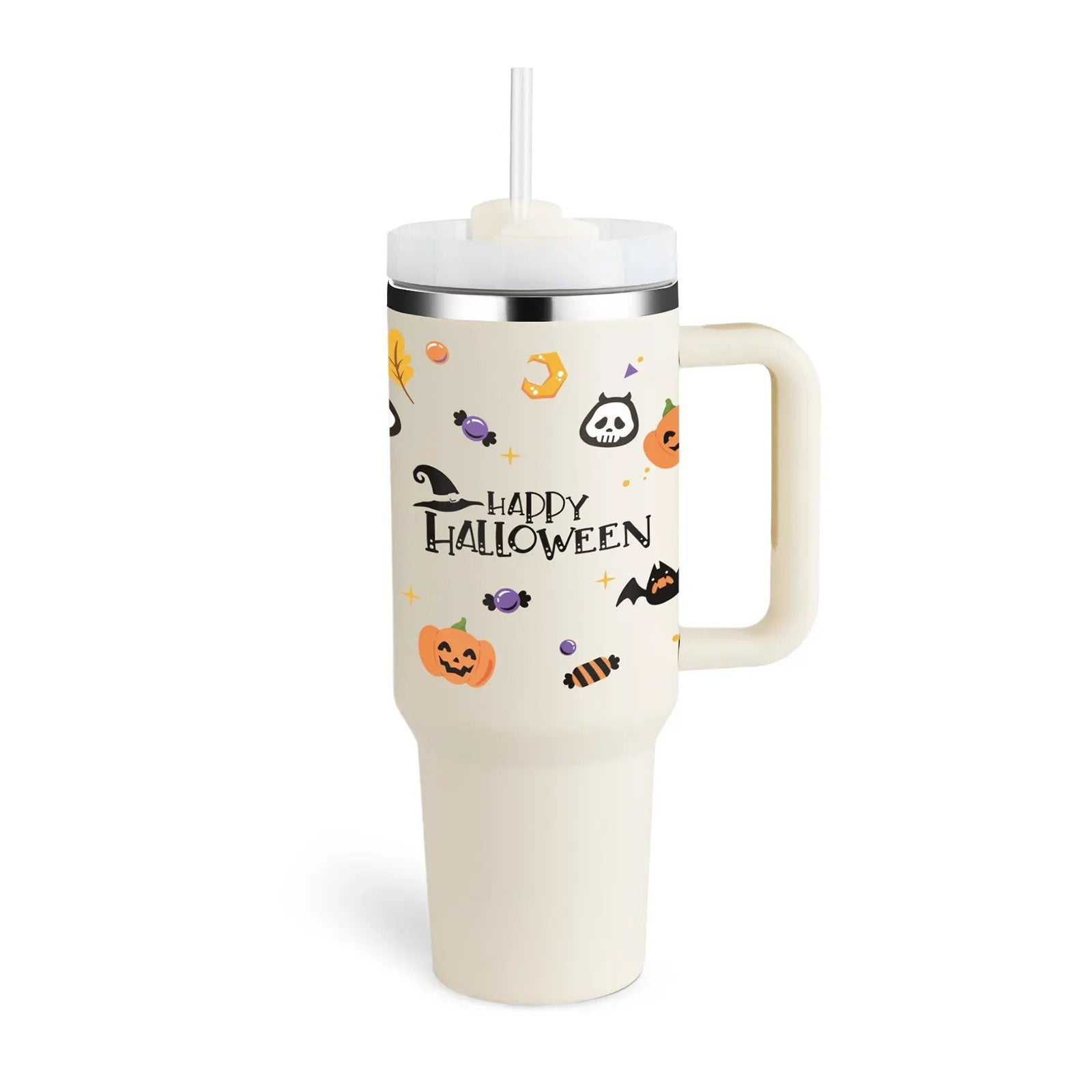 40 Oz Tumbler With Handle Straw Insulated, Stainless Steel Spill Proof Vacuum Coffee Cup Tumbler With Lid Tapered Mug Gifts For Valentine Lover Suitable For Car Gym Office Travel by Maiden-Art