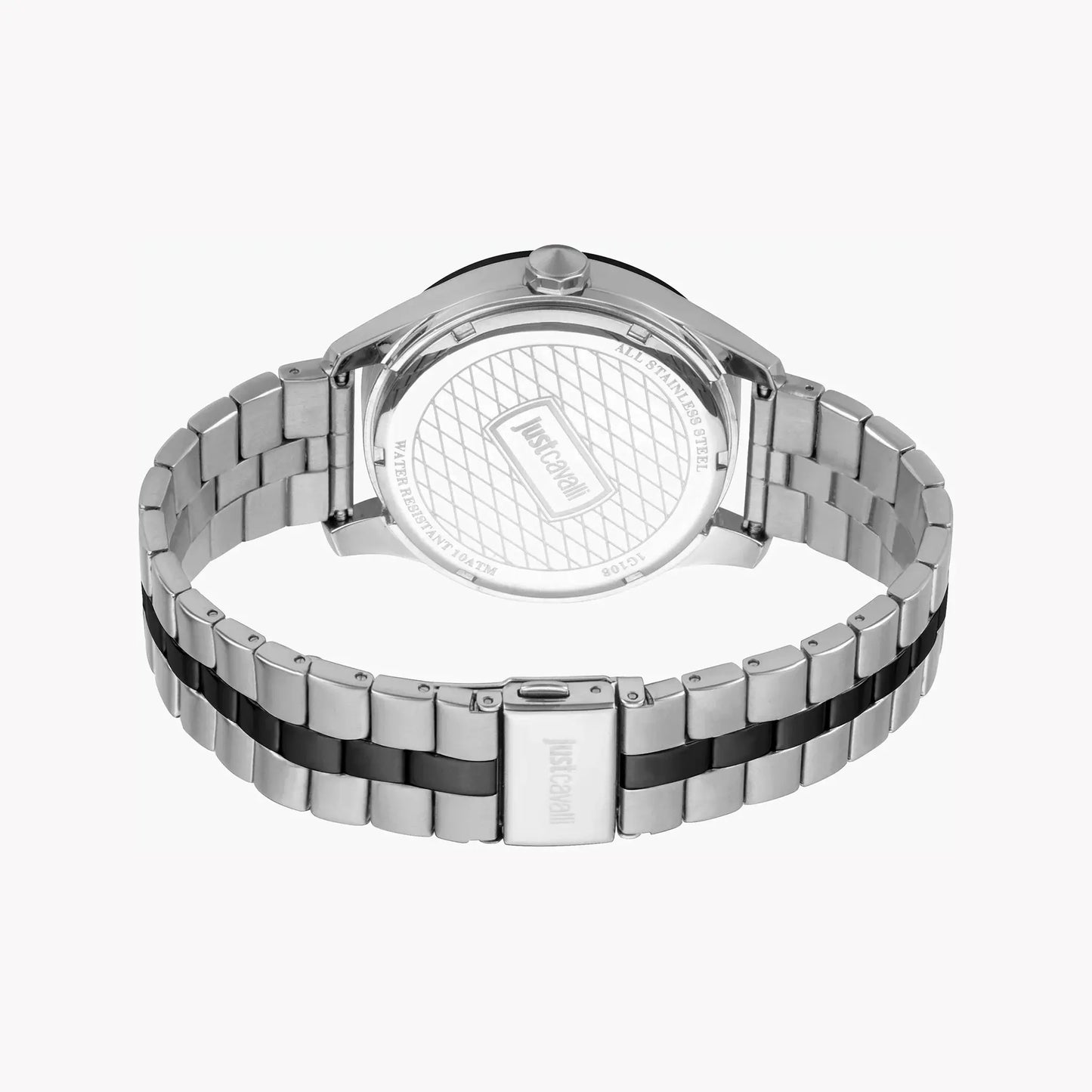 Just Cavalli Men's Silver & Black Watch, Black Dial | Jc1g108m0075 by JUST CAVALLI