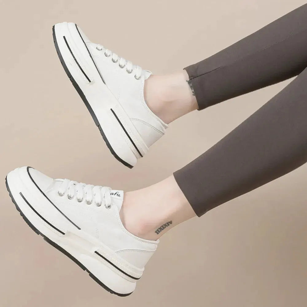Tied Round Toe Platform Sneakers by Partner Label
