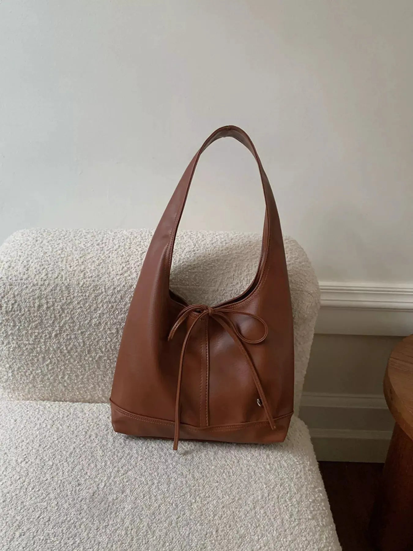 Leather Tied Shoulder Bag by Partner Label