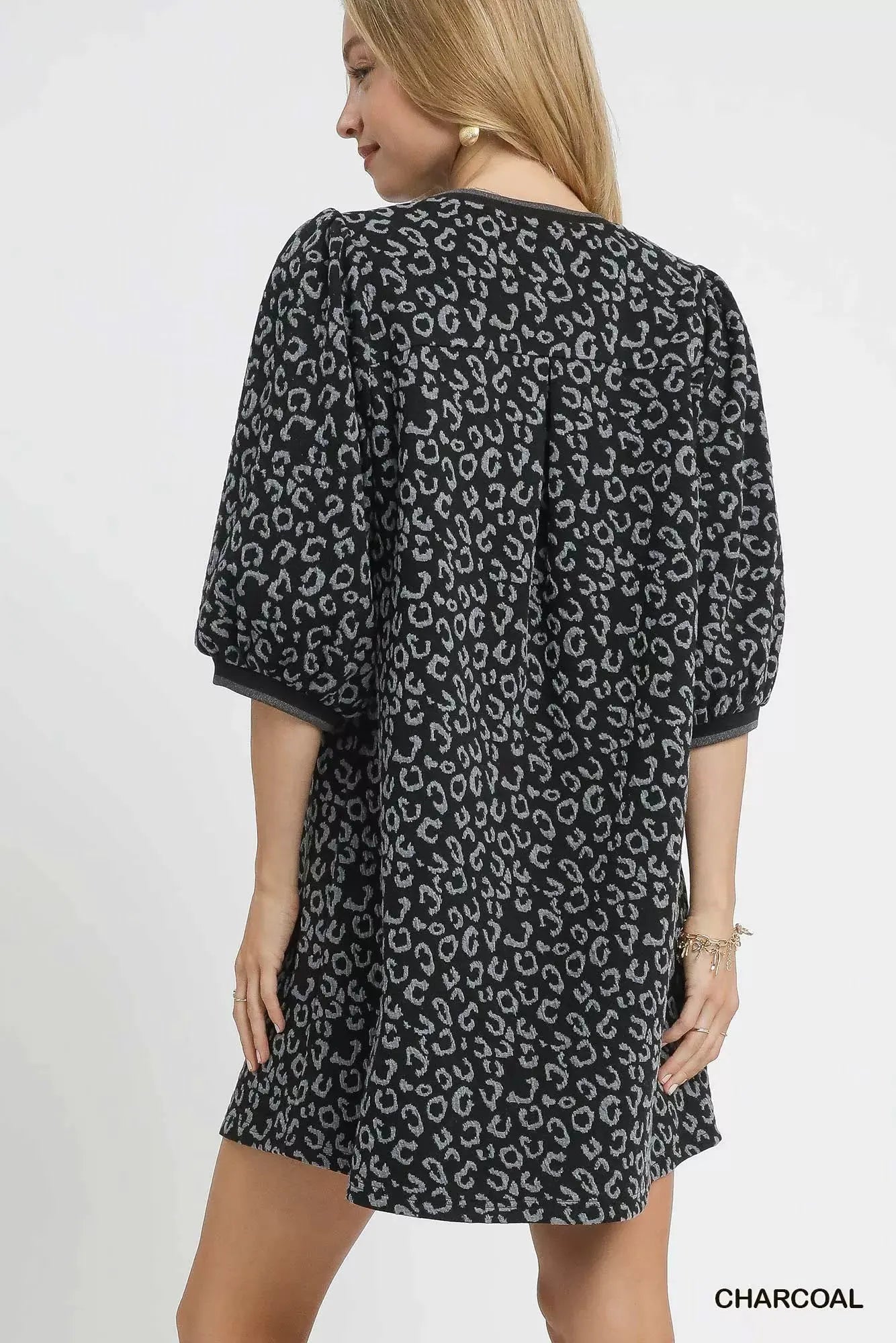 Umgee Leopard Print Jacquard Mini Dress by Umgee