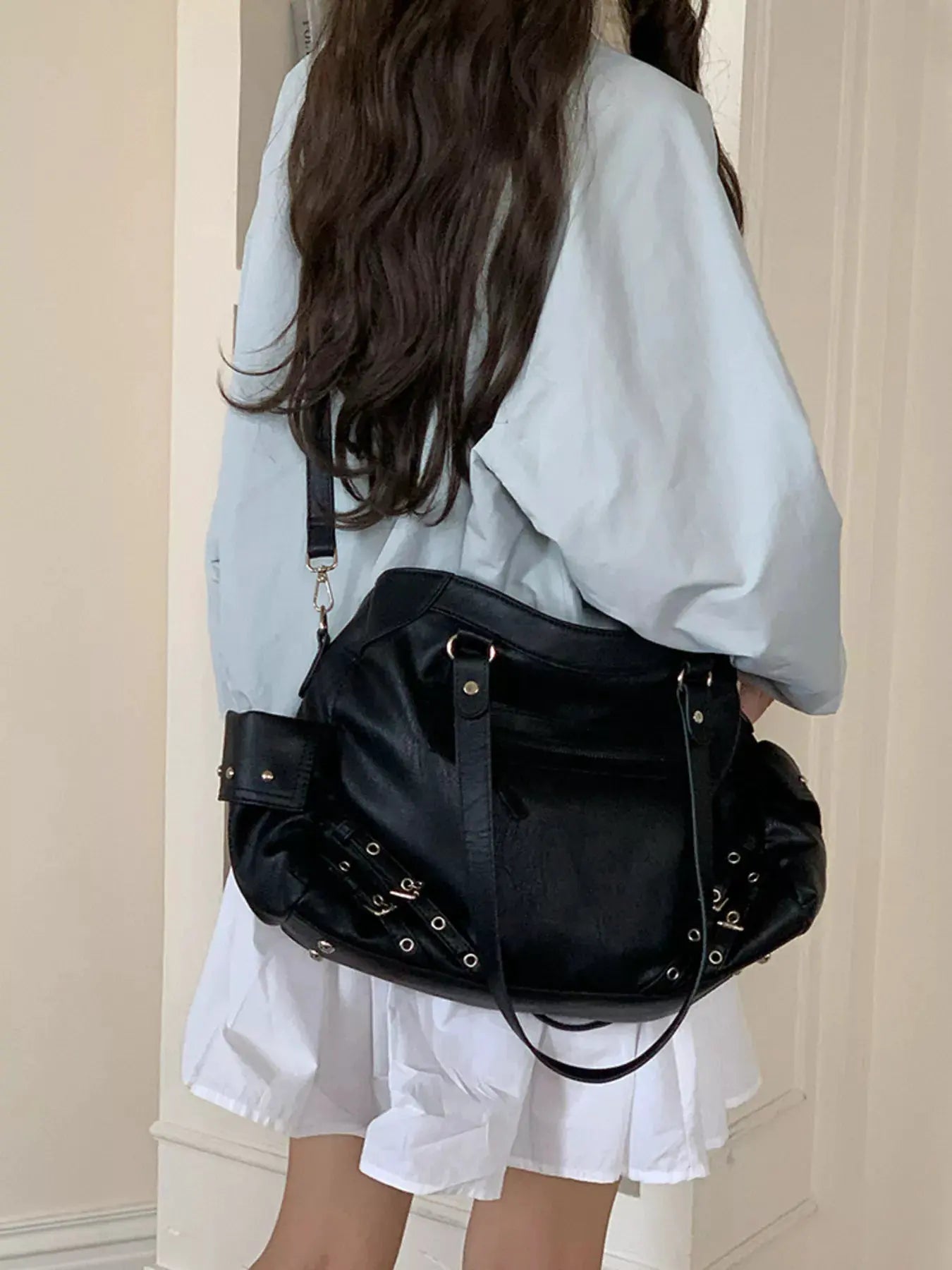 Rivet Decor Crossbody Bag by Partner Label