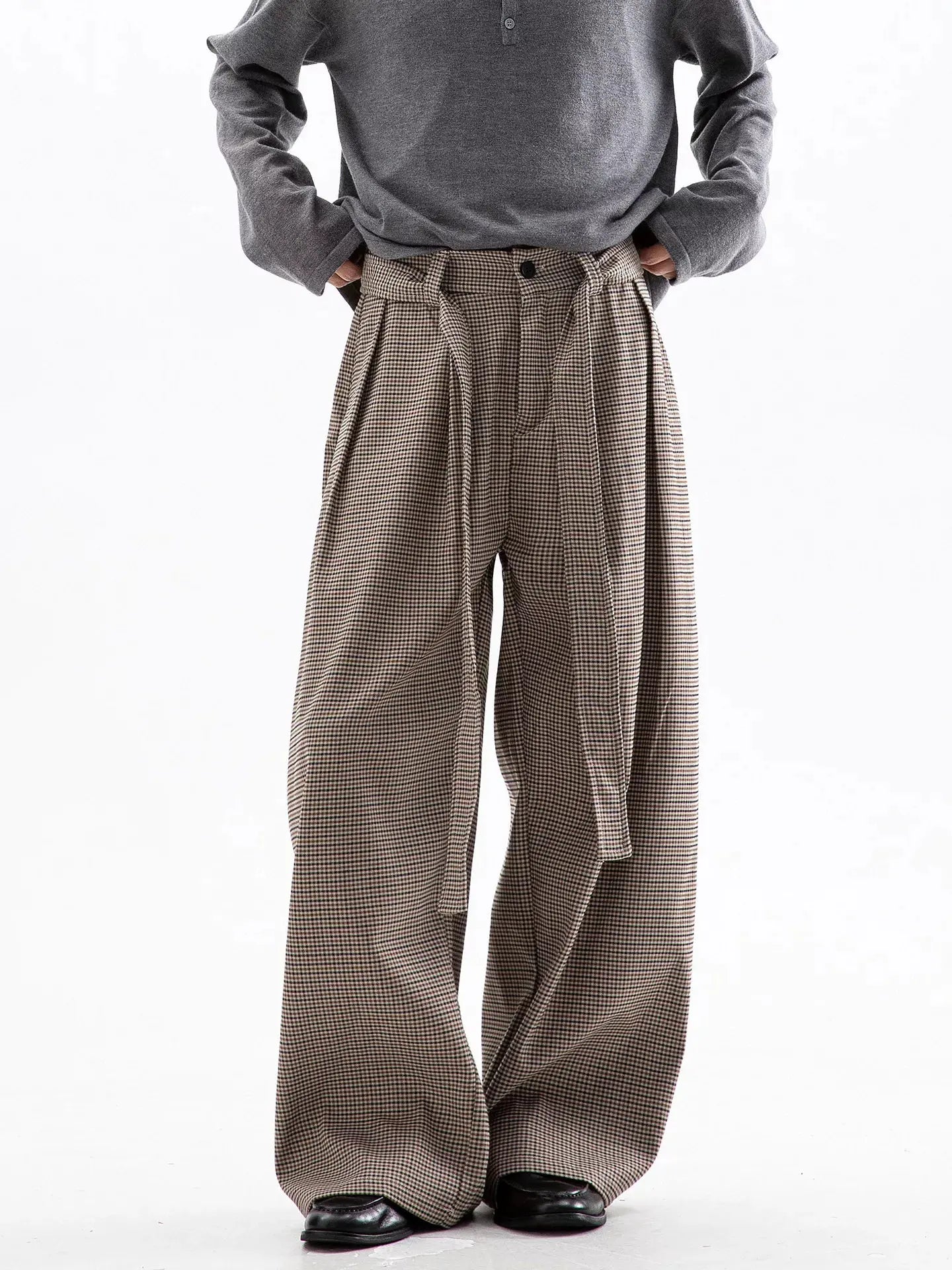 Men's Plaid Wide Leg Pants by Partner Label