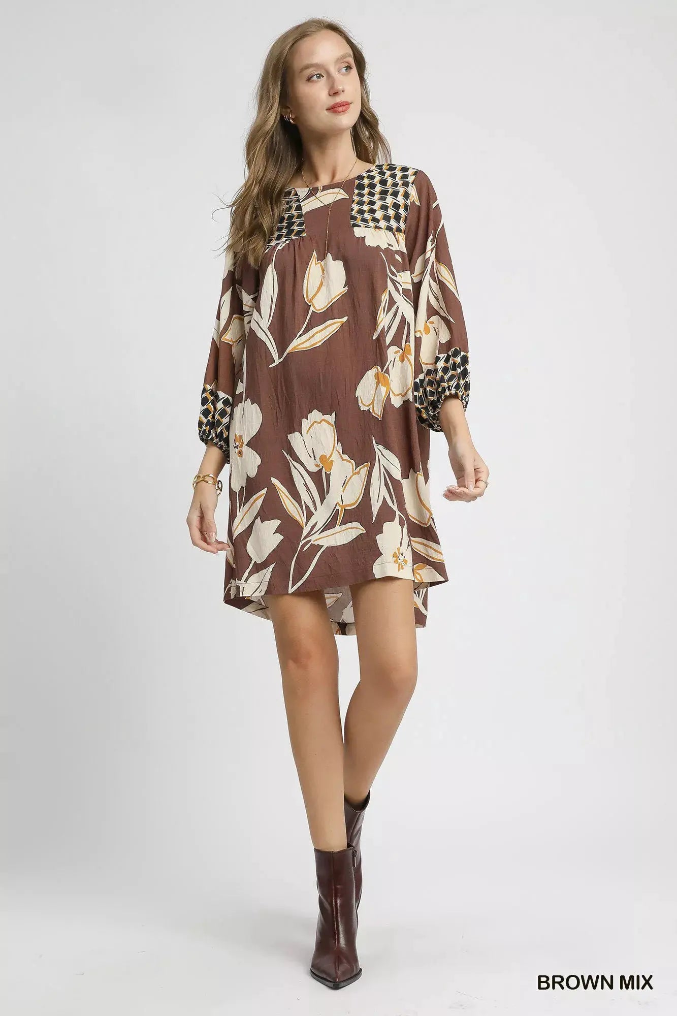 Umgee Floral High-Low Babydoll Dress by Umgee
