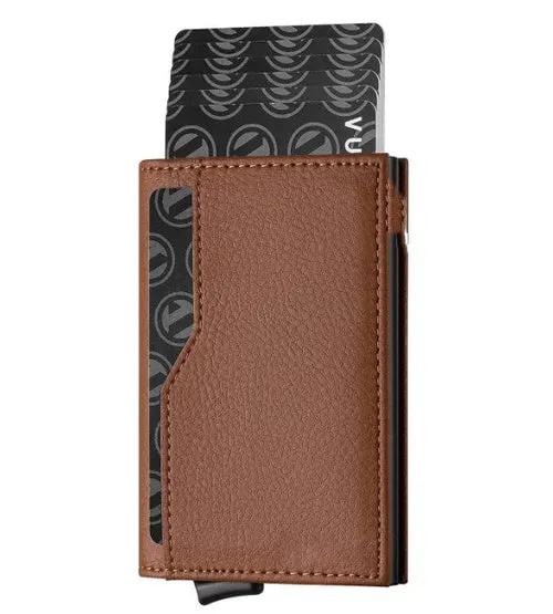 RFID Blocking Leather Credit Card Case 💳🖤 Double ID Window Wallet by Inland Leather