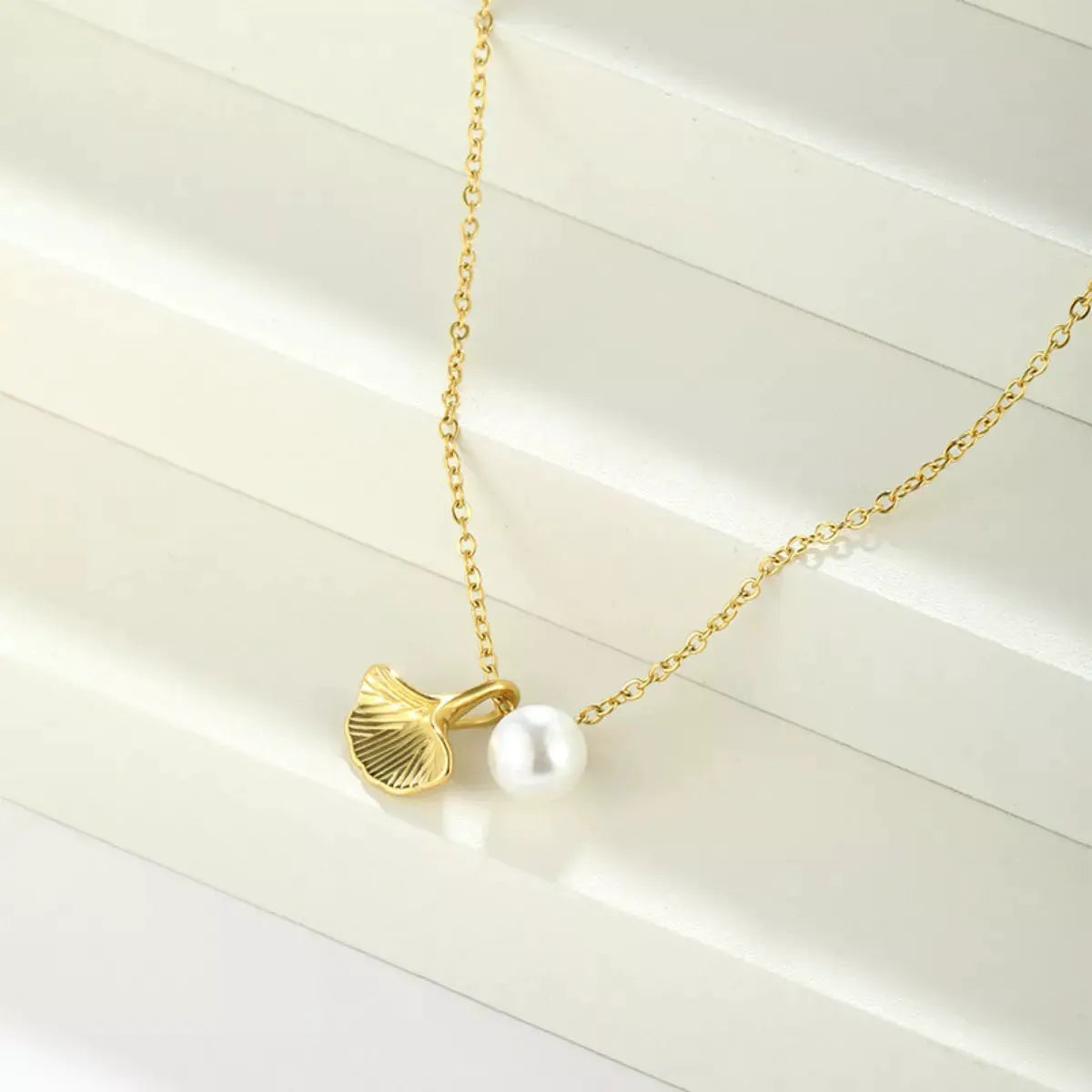 Pearl & Shell Pendant Necklace by Partner Labels