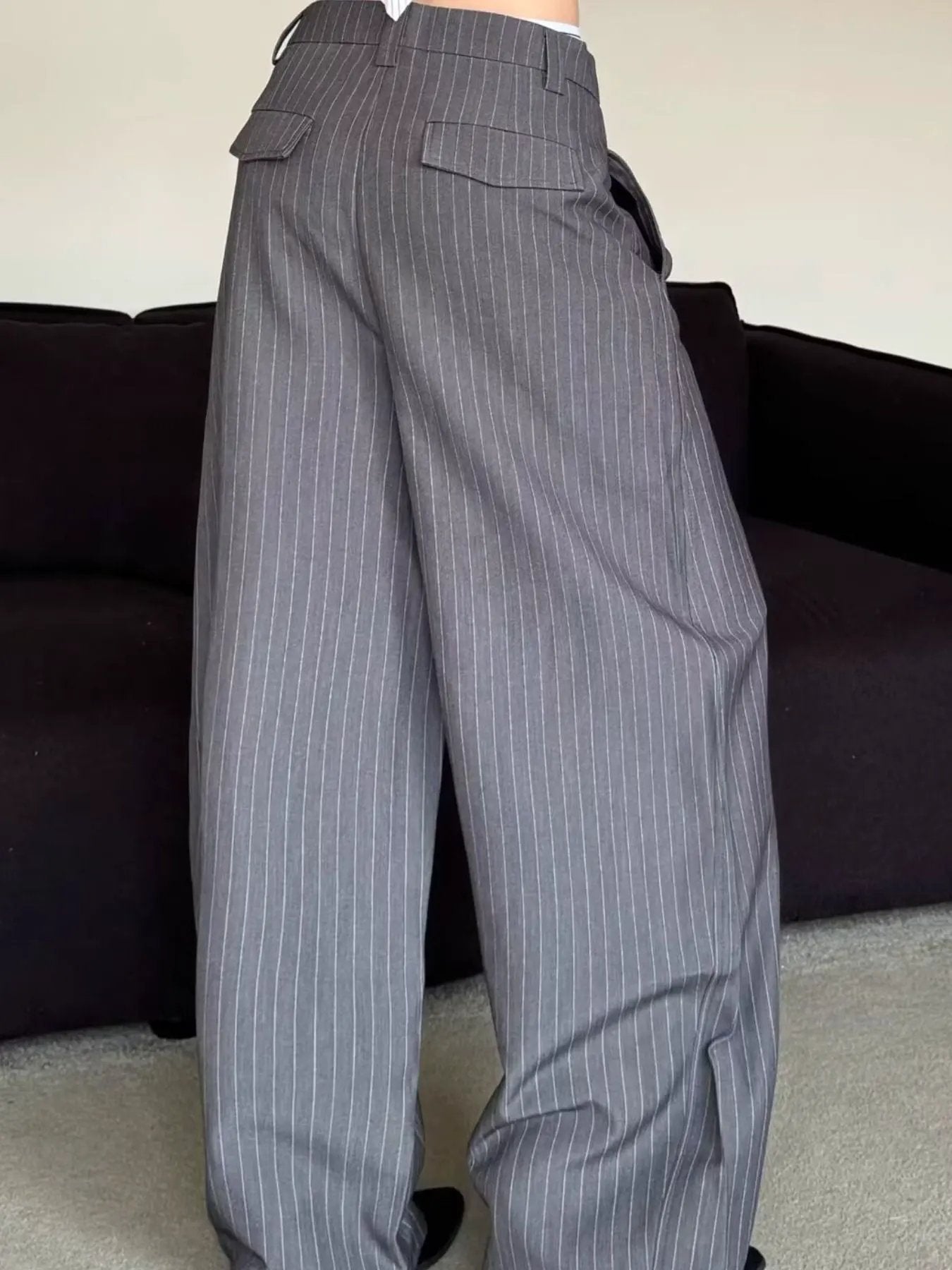 Men's Full Size Wide Leg Striped Pants Plus Size by Partner Label