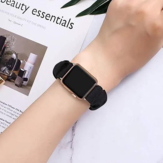 Elastic Scrunchie Apple Watch Band - Black by Savoy Active