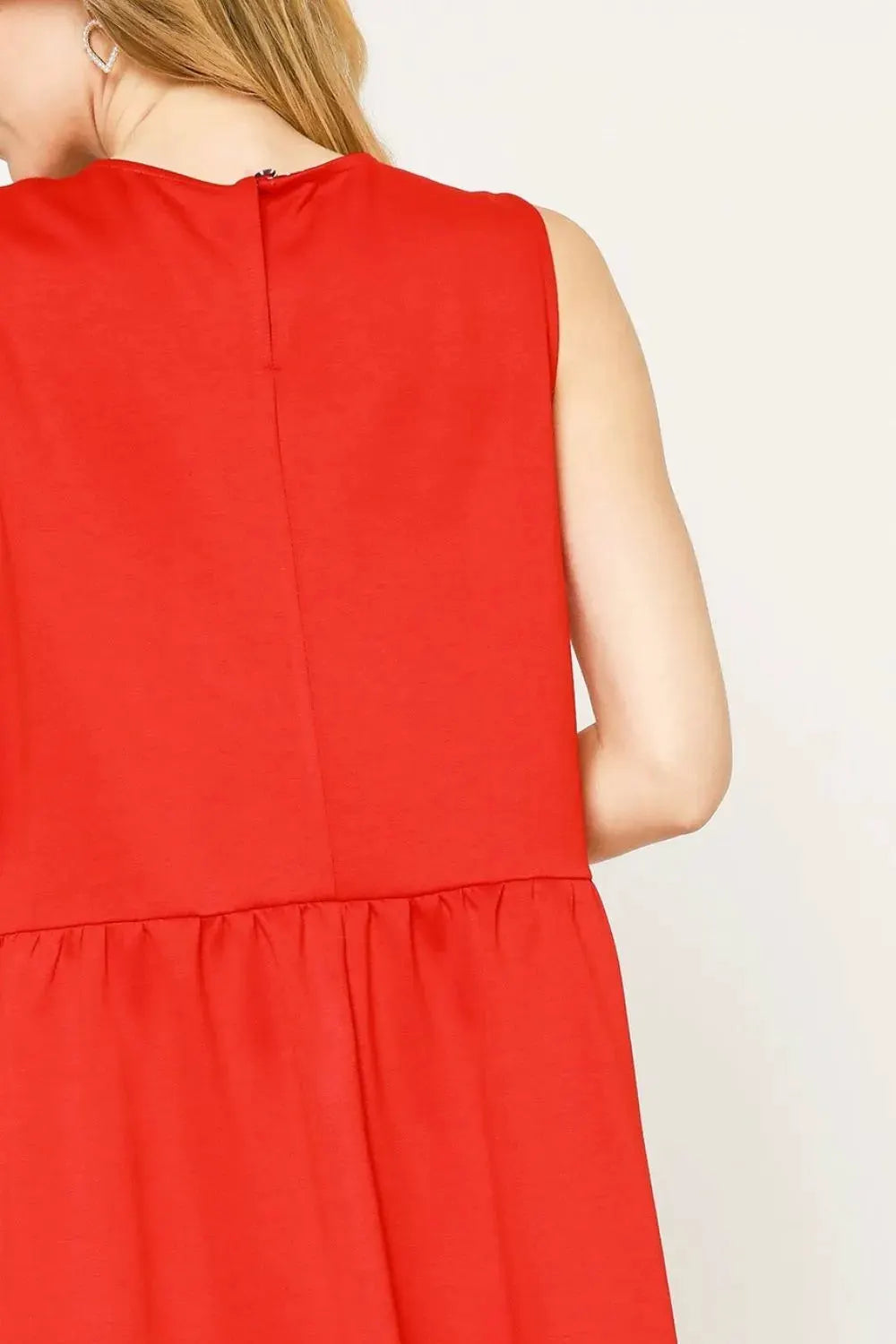 Umgee Round Neck Sleeveless Tank Dress with Pockets by Umgee