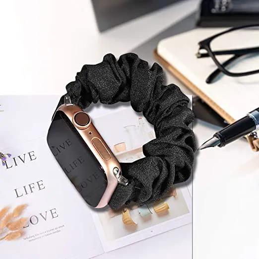 Elastic Scrunchie Apple Watch Band - Black by Savoy Active