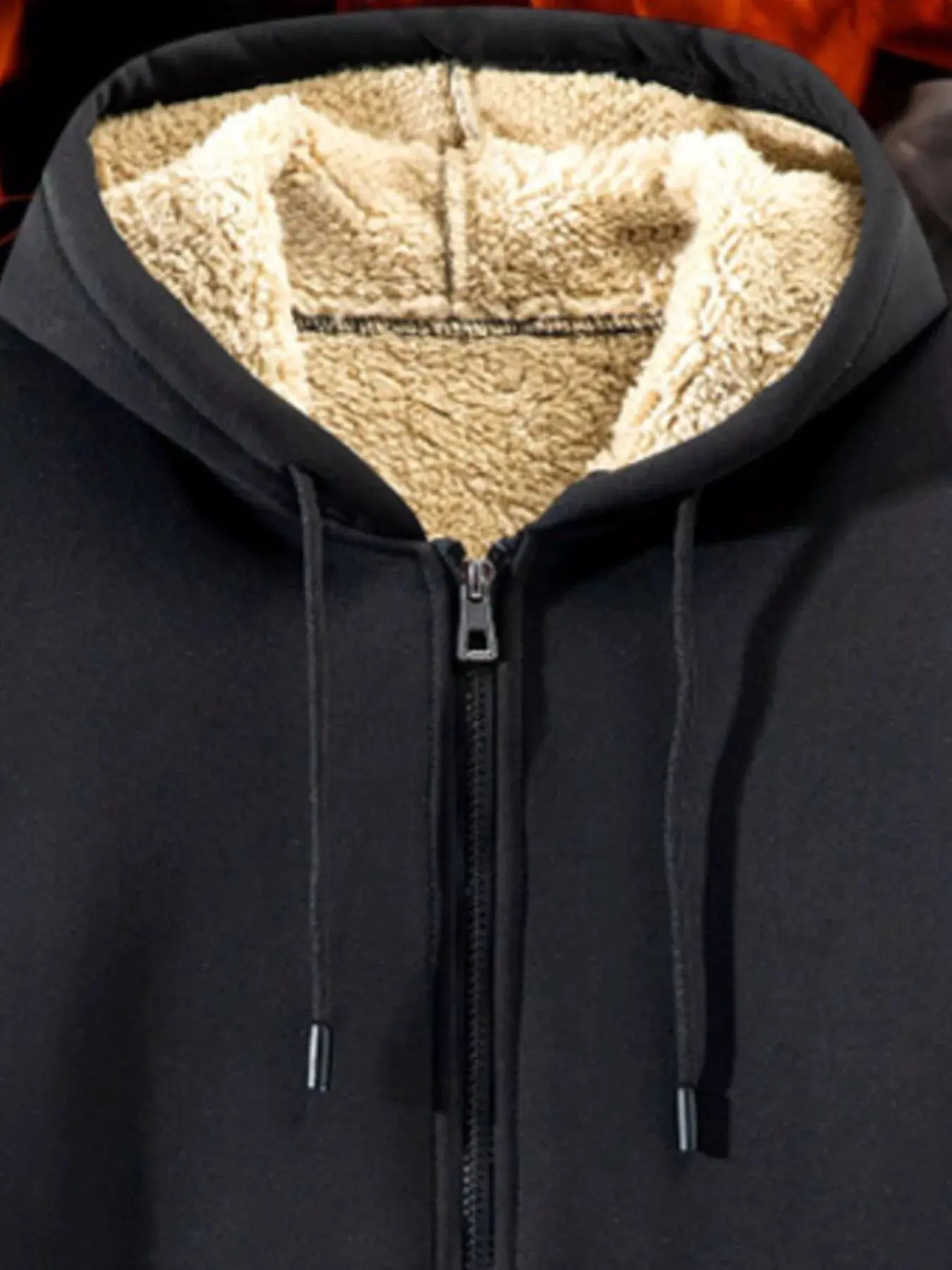 Men's Plus Size Fleece Lined Zip-Up Hoodie by Trendsi