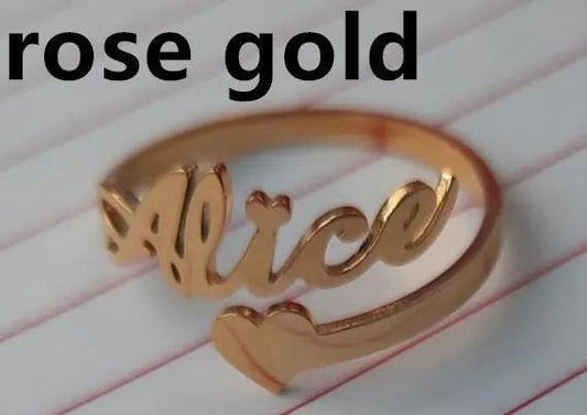 Adjustable Custom Name Stainless Steel Custom Ring by Beautiful Legend Store