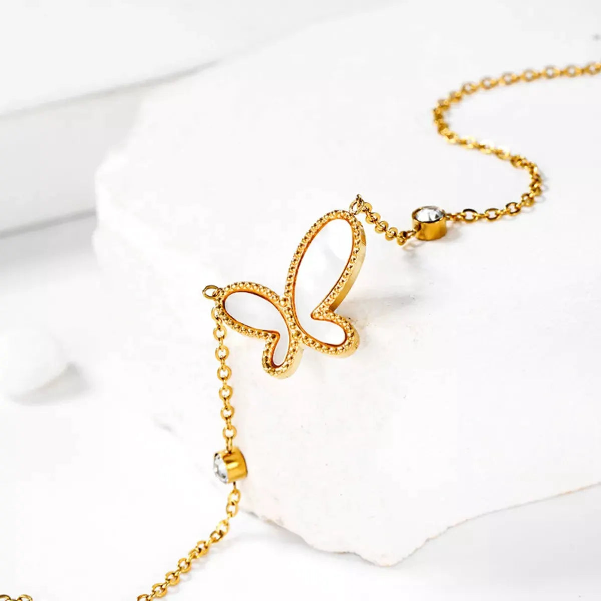 18K Gold-Plated Butterfly Necklace by Partner Label