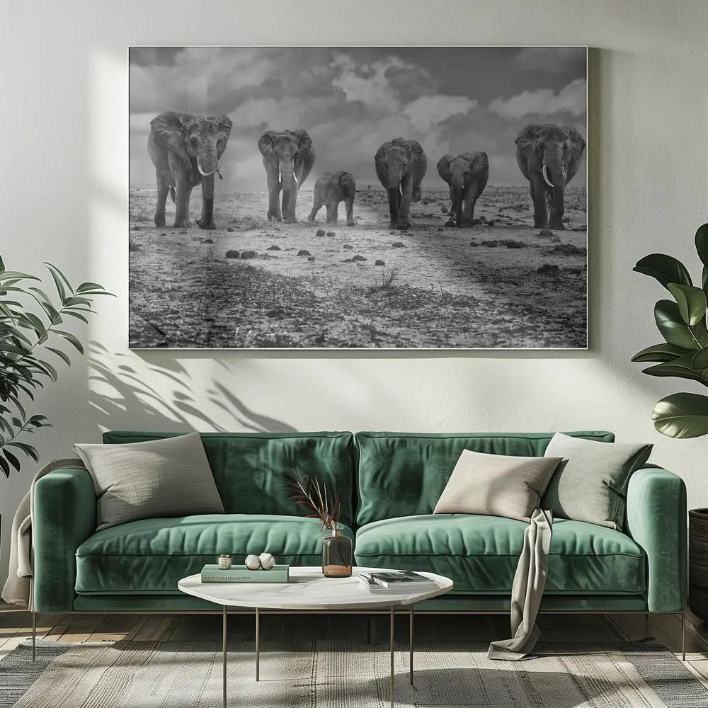 Wall art Big Family. Elephants by Marcel Rebro