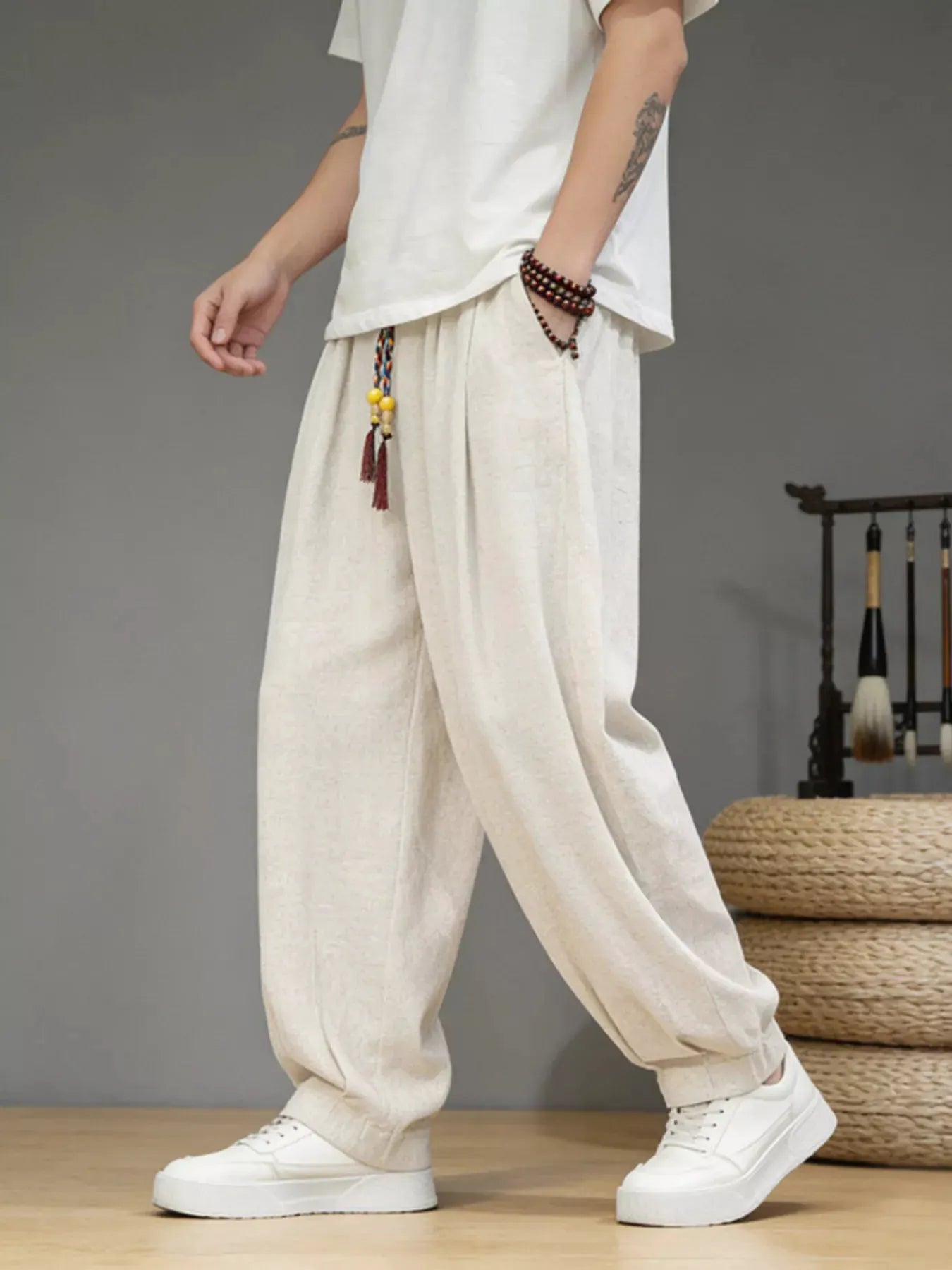 Men's Plus Size Loose Fit Casual Pants by Trendsi