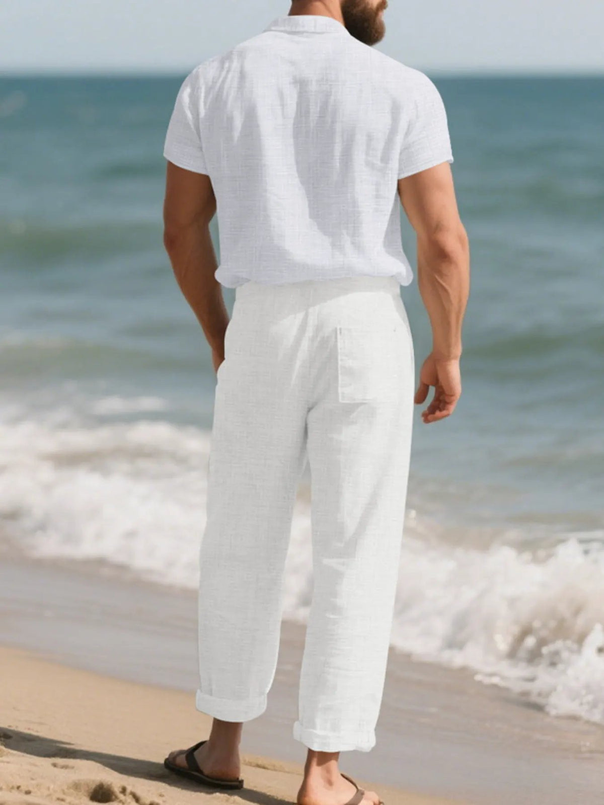 Men's Full Size Casual Button Up Shirt and Pants Set Plus Size by Trendsi