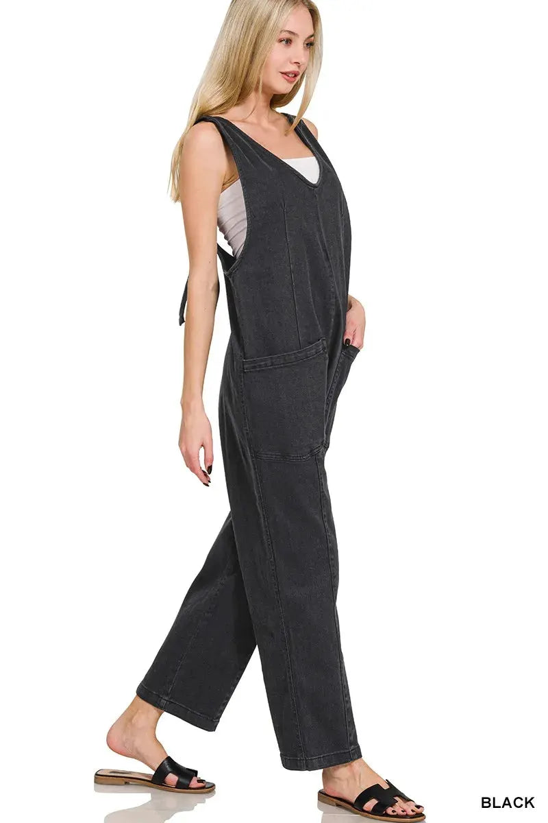 Zenana Casual Adjustable Strap Baggy Jumpsuit with Pocket by Zenana