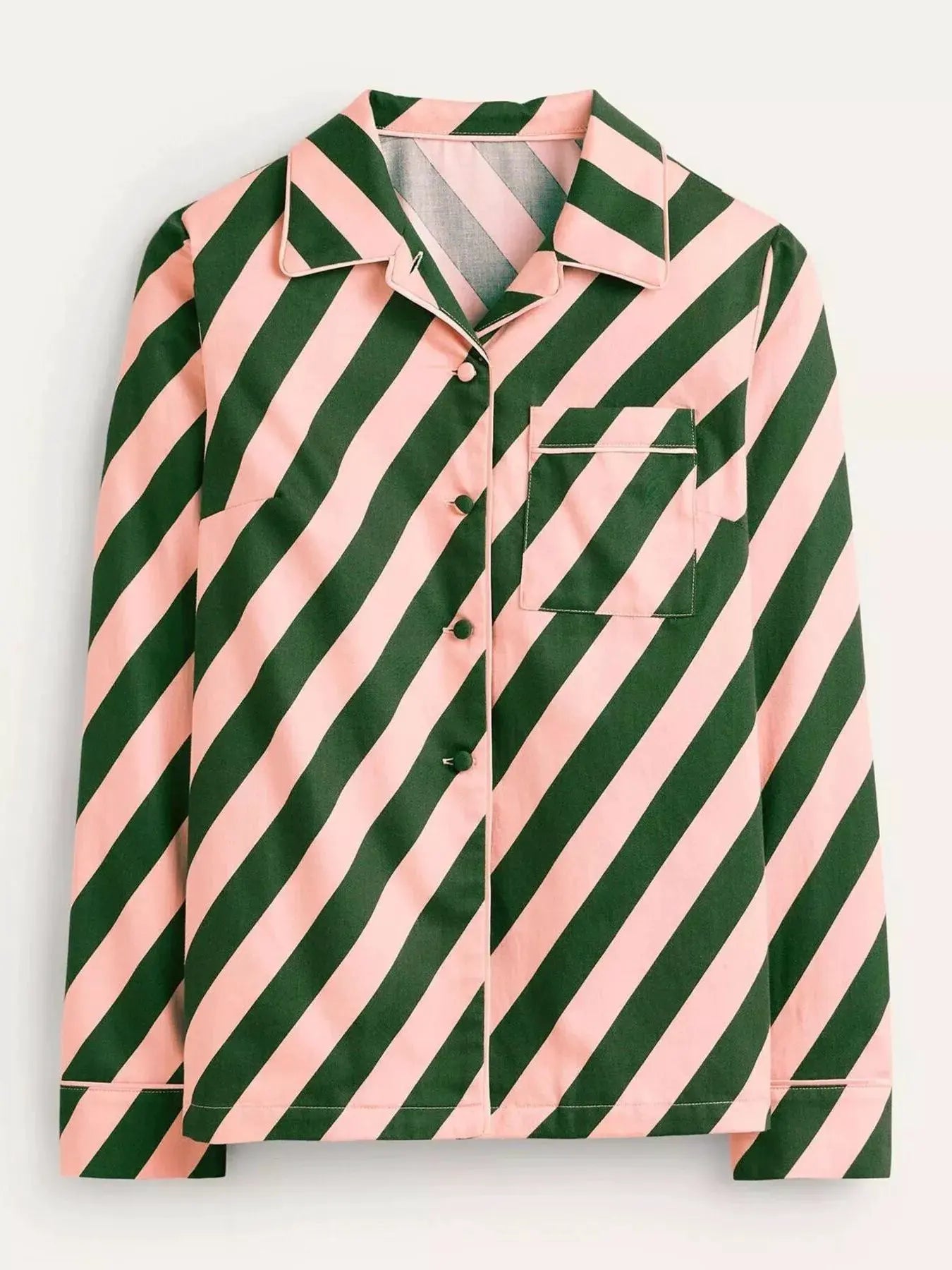 Striped Long Sleeve Shirt and Pants Lounge Set by Partner Label
