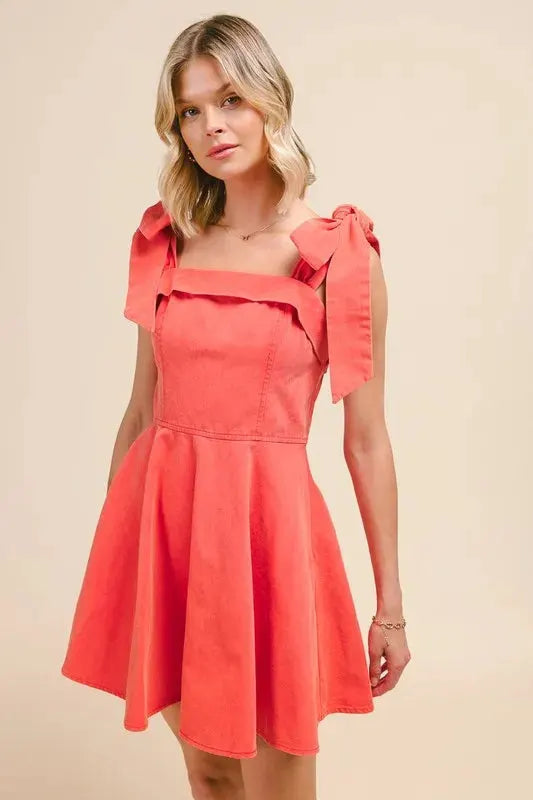 SO ME Fit and Flare Washed Gameday Dress by SO ME